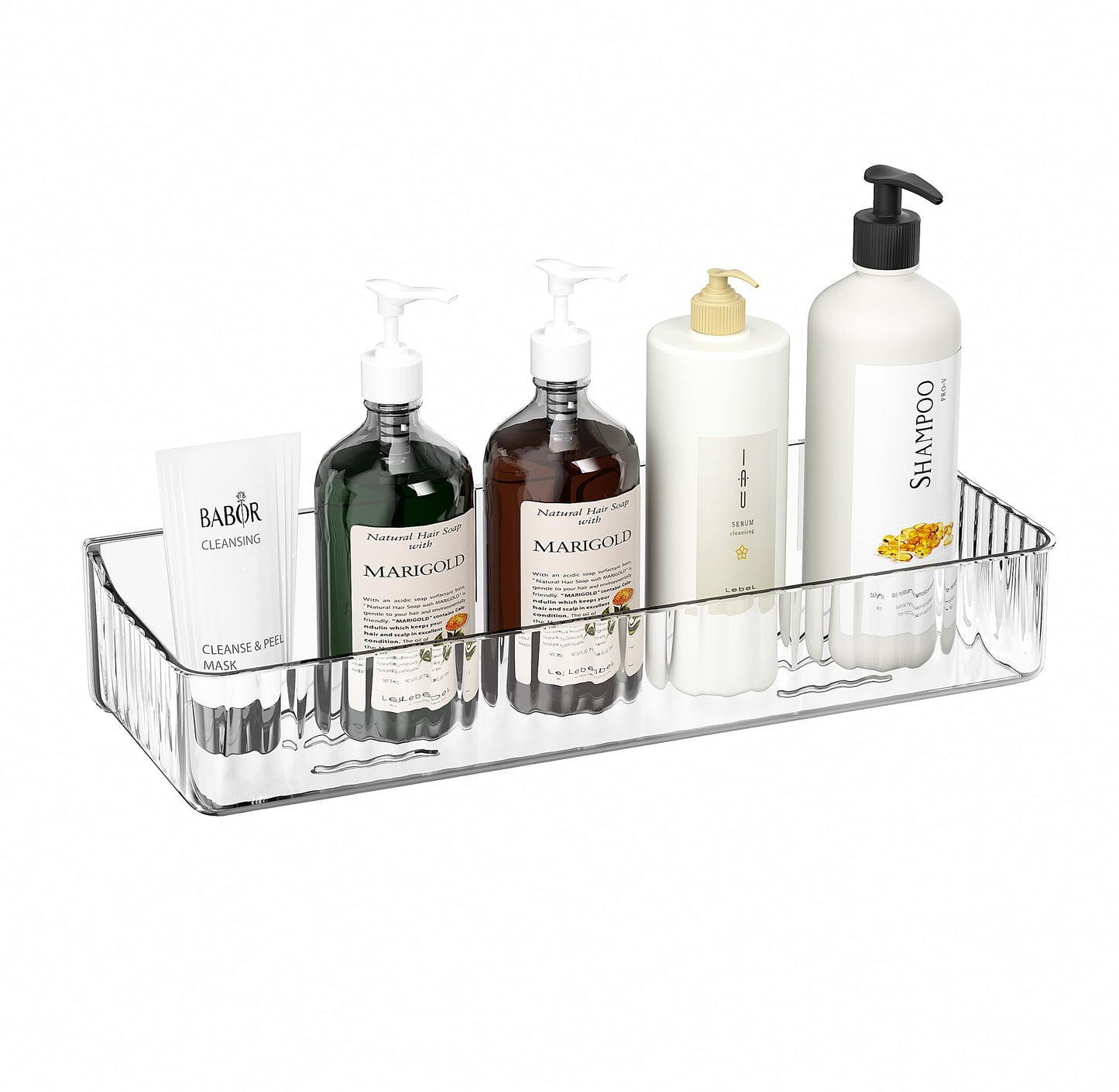ZEXALOR Wall Mount Organizer for Kicthen, Bathroom, Dresser, Office, Pantry Storage and Organization - Clear Long Wall Basket Storage, Cabinet Door Organizer (13.9×4.7×2.8")