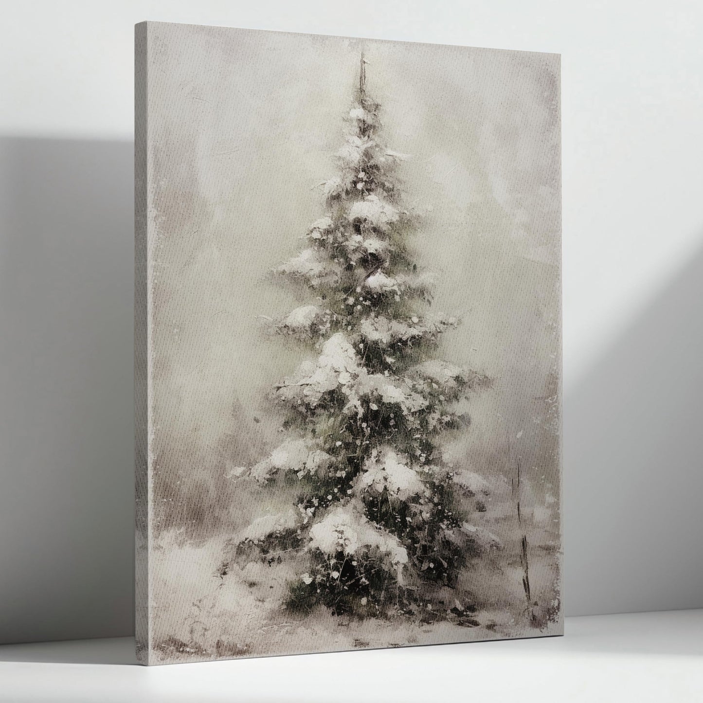 YQDEJ Pine Tree Wall Art Decor Gifts, Christmas Winter Scene Canvas Wall Decor Art, Christmas Canvas Wall Art,Winter Bathroom Decoration,Christmas Decoration Gifts, 11x14 Inches Framed