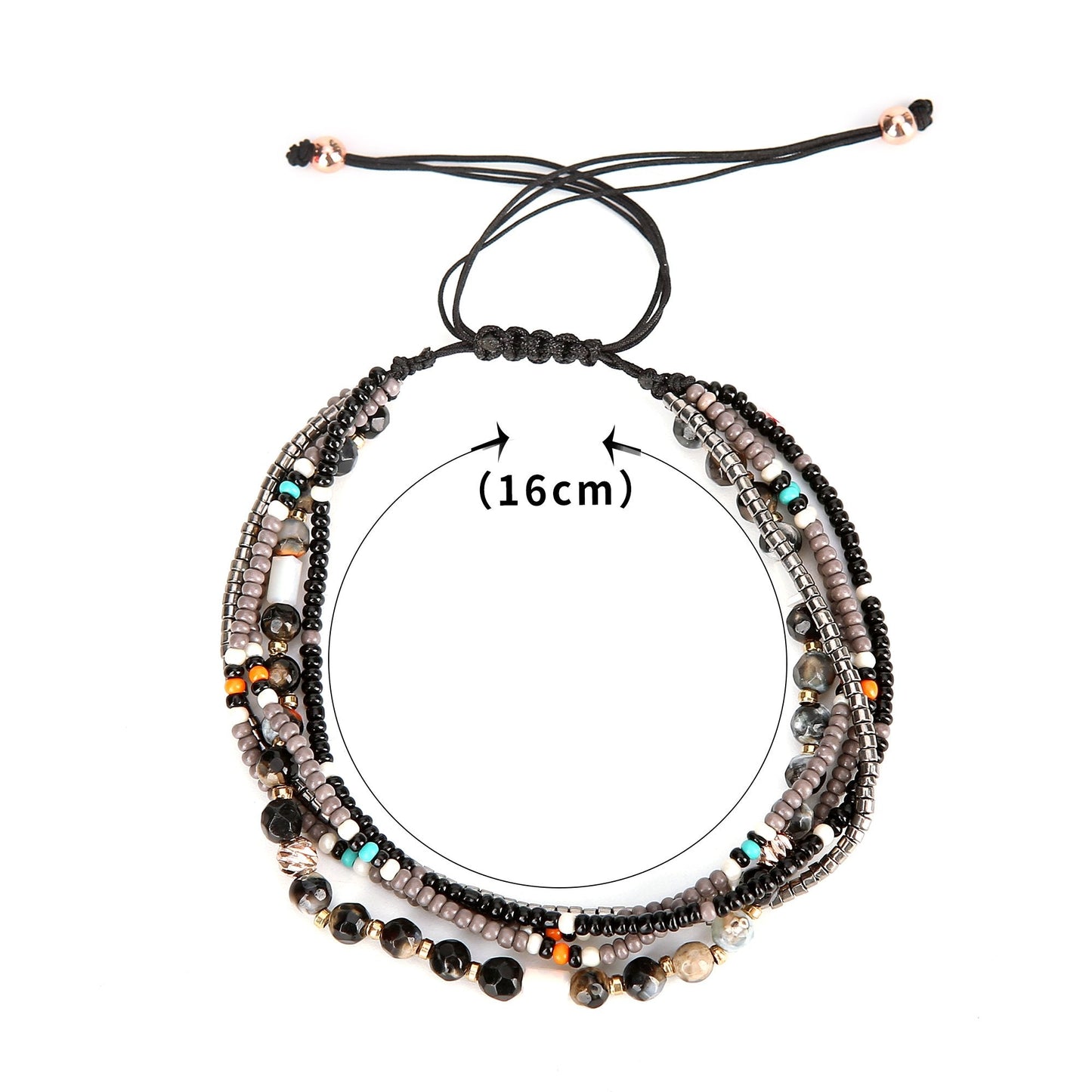 JOYA GIFT Handmade Adjustable Wrap Bracelet Bohemian String Braided Beads Anklets Gifts for Women