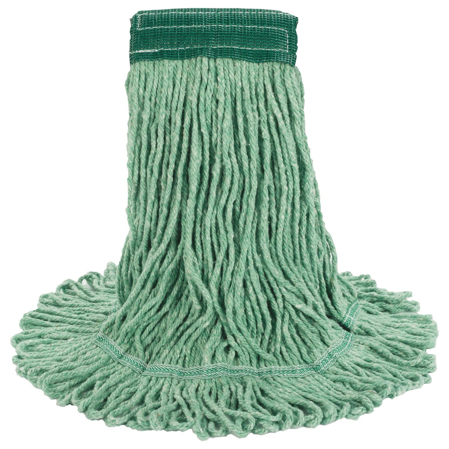 Boardwalk Super Loop Wet Mop Head, Cotton/Synthetic Fiber, 5" Headband, Medium Size, Green, 12/Carton