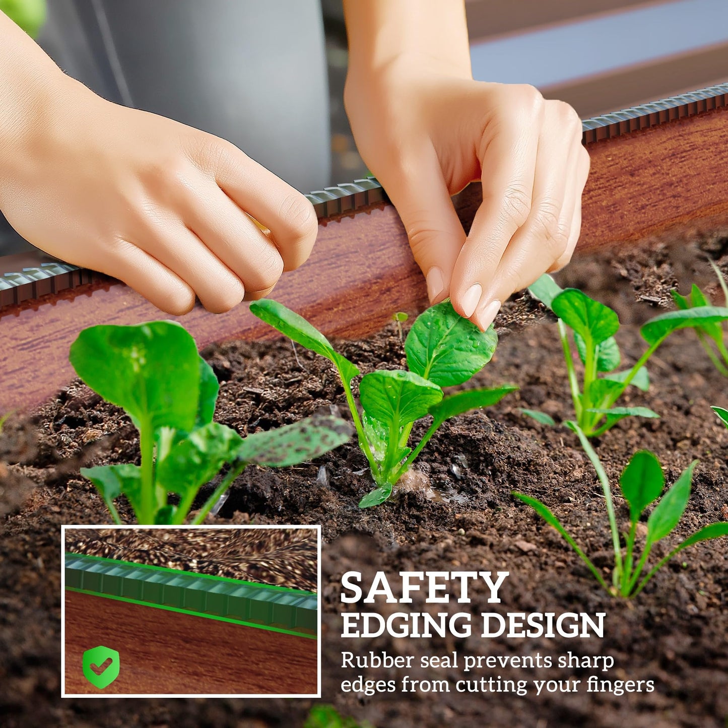 Outsunny 3.5' x 2' x 1' Galvanized Raised Garden Bed Kit, Outdoor Metal Elevated Planter Box with Safety Edging, Easy DIY Stock Tank for Growing Flowers, Herbs & Vegetables, Brown
