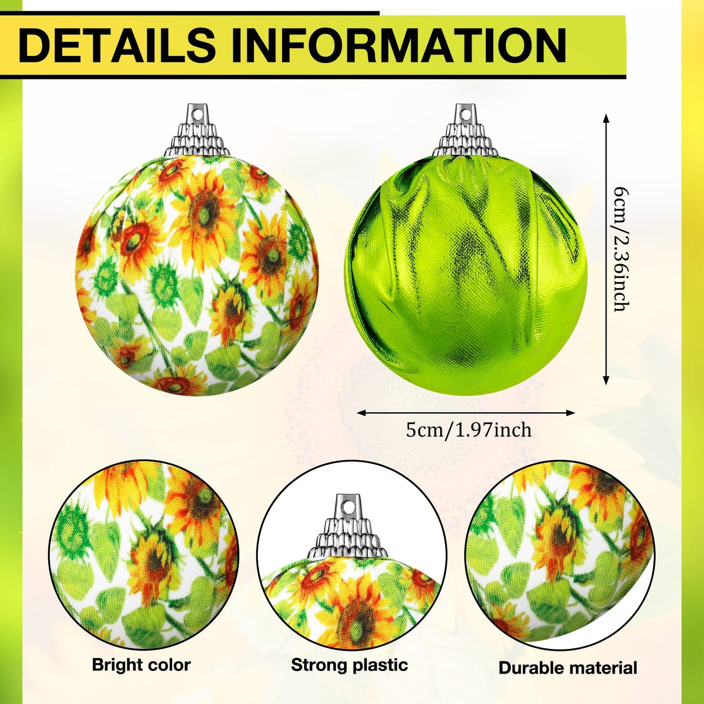 Yuxung 12 Pcs Summer Sunflower Ball Tree Ornaments Sunflower Ball Hanging Ornaments Yellow Honeycomb Balls Tree Decoration for Summer Holiday Theme Birthday Party Favor Supplies
