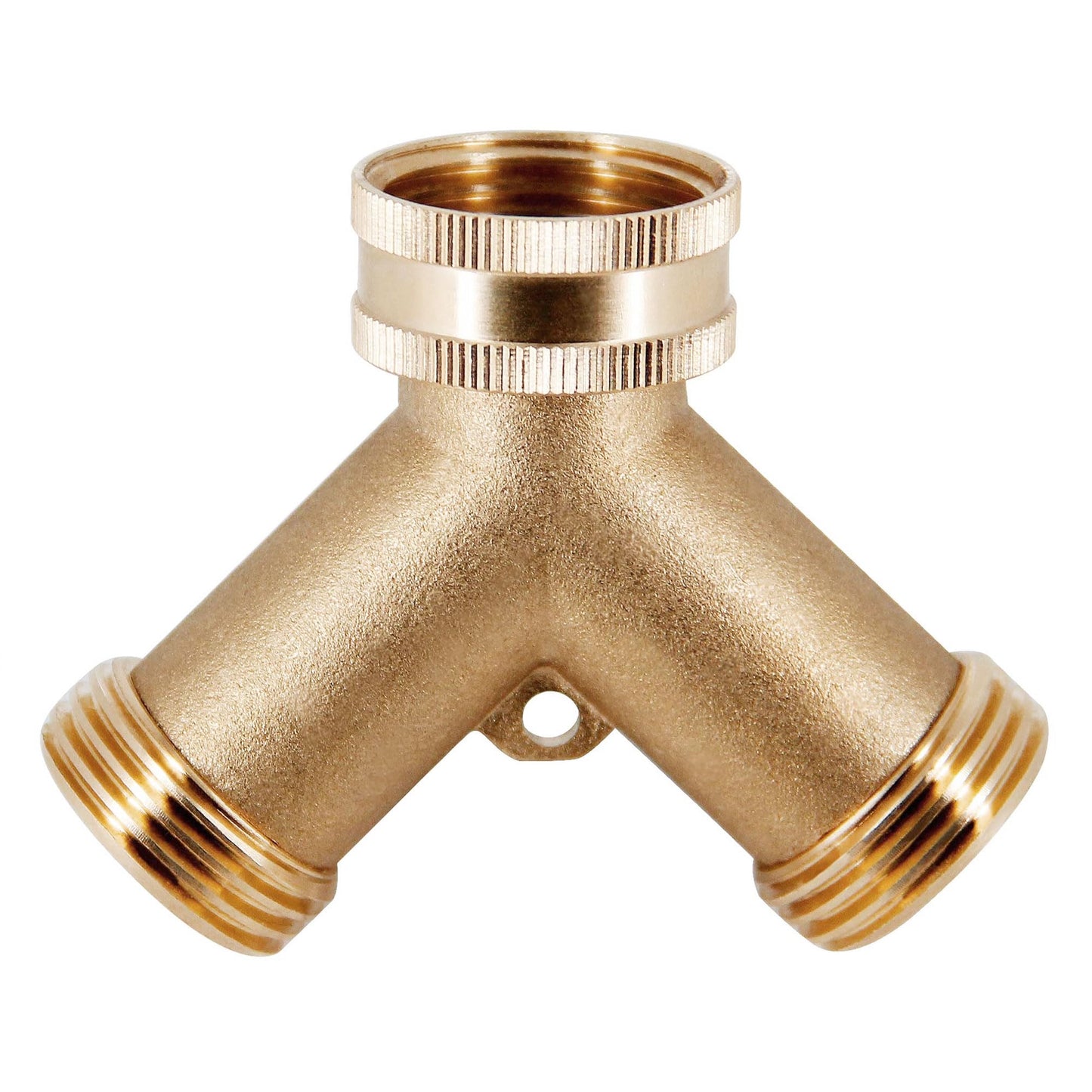 Triumpeek 2-Pack Brass Garden Hose Splitter, 3/4 Inch 2-Way Y Shaped Water Faucet Adapter with Dual Shut-Off Valves, Leak-Proof Design, Includes 4 O-Ring Washers & 1 Tape