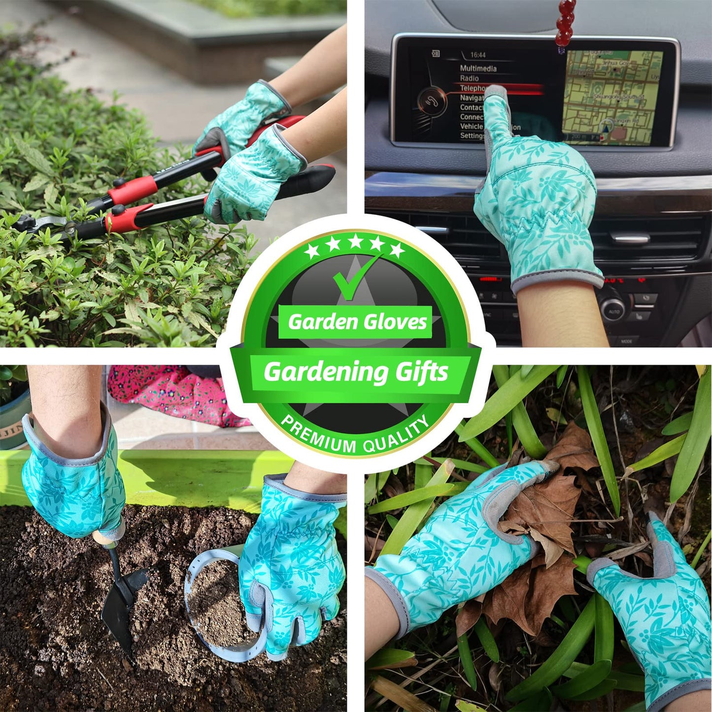 KLDOLLAR Gardening Gloves for Women Thorn Proof Garden Gloves, Leather Womens Garden Gloves Puncture Resistant, Touch Screen Working Gloves for Digging,Weeding,Planting Medium