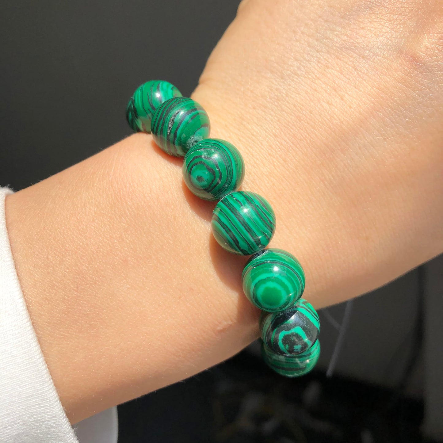 NITOPUPU 10mm 37pcs Green Malachite Natural Stone Beads for Jewelry Making Supplies, Round Crystal Beads for Bracelets Necklace DIY Crafts