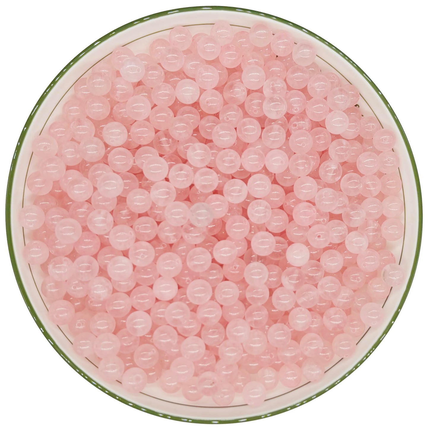 WHNKFB 10mm 50PCS Natural Ice Rose Quartz Round Beads, High Clarity Loose Pink Crystal Beads for Jewelry Making Craft - 4mm 6mm 8mm 10mm Options with Free Elastic Cord