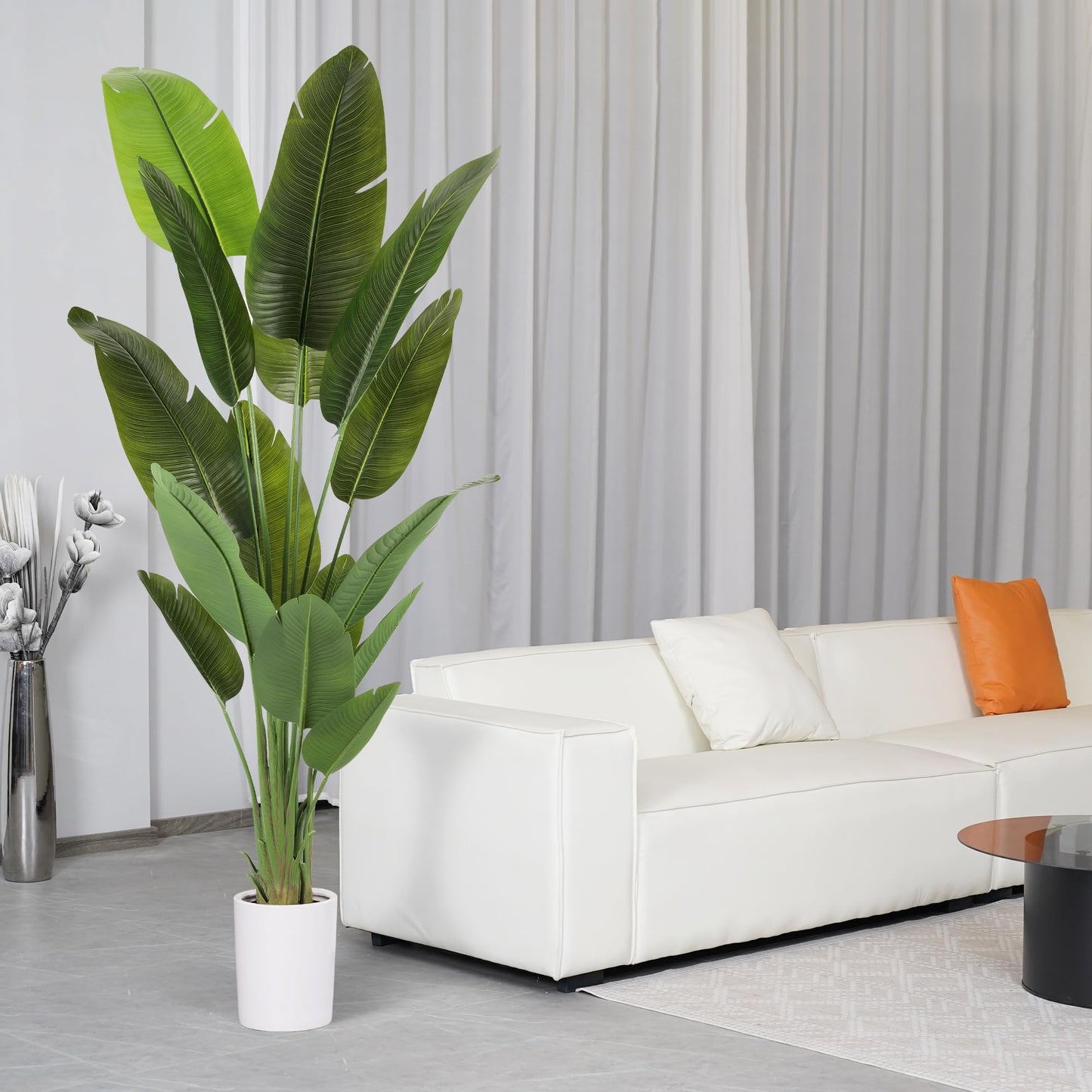 ProDeco Large Artificial Trees 7.2Ft Silk Bird of Paradise Big Tall Fake Plants Faux Green Silk Floor Potted Plants for Home Living Room Office Decor Indoor Outdoor…