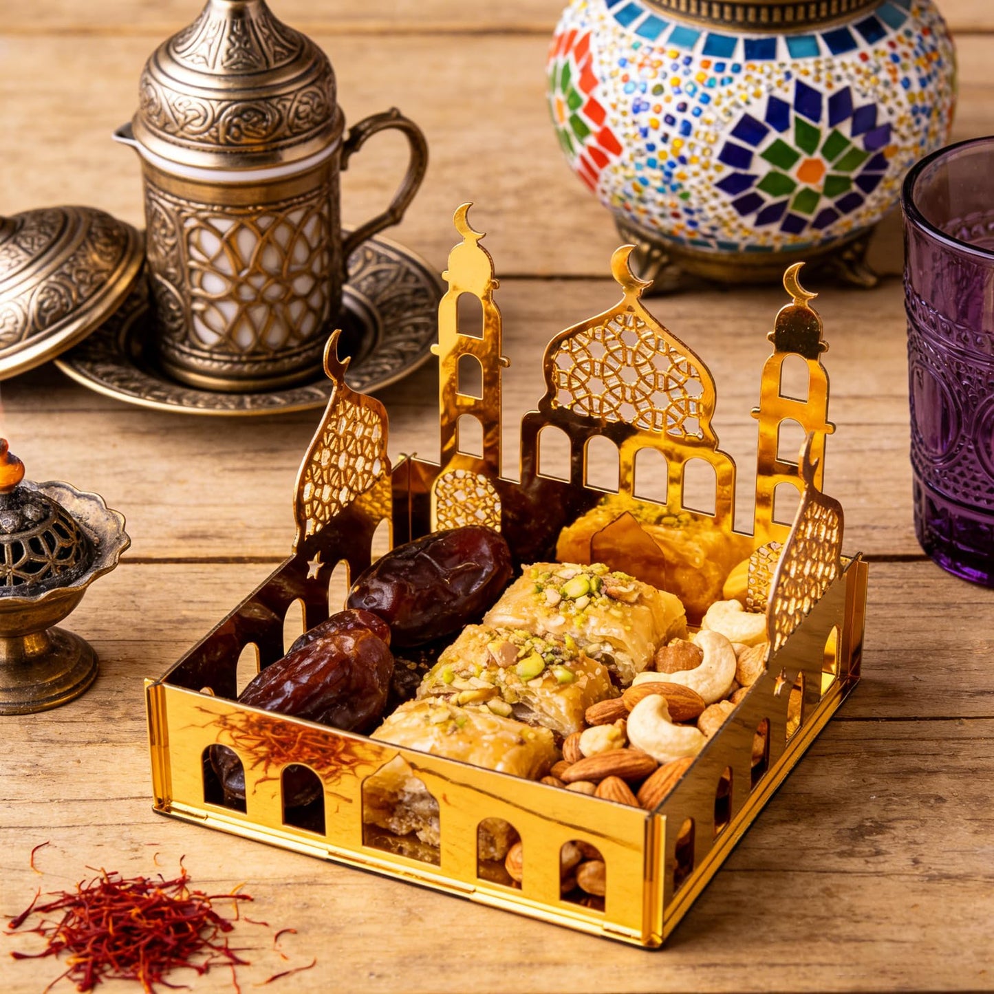 ANOTION Ramadan Decorations for Home 2026 - Ramadan Serving Tray, Ramadan Table Decor, Islamic Ramadan Decor, Ramadan Gifts, Ramadan Mubarak Sign & Ramadan Table Décor, 2 Pack