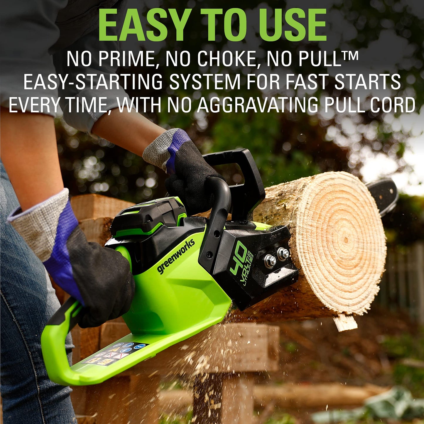 Greenworks 40V 14-Inch Cordless Chainsaw, 2.5Ah Battery Included (Great For Storm Clean-Up, Pruning, and Camping)
