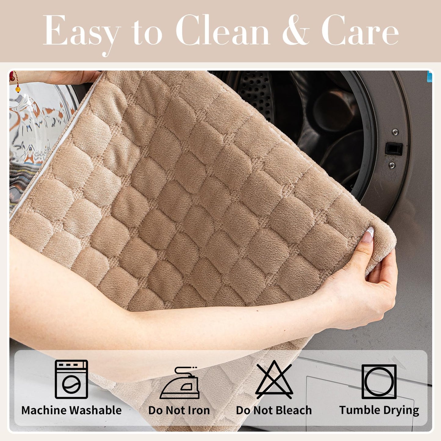 MDSASFD Velvet Couch Cover, Washable Sectional Sofa Cover, Anti Slip Sofa Slipcovers for 3 Cushion Couch Sofa L Shaped Recliner, Furniture Protector Covers for Pets Kids(Khaki, Only 1 PCS)