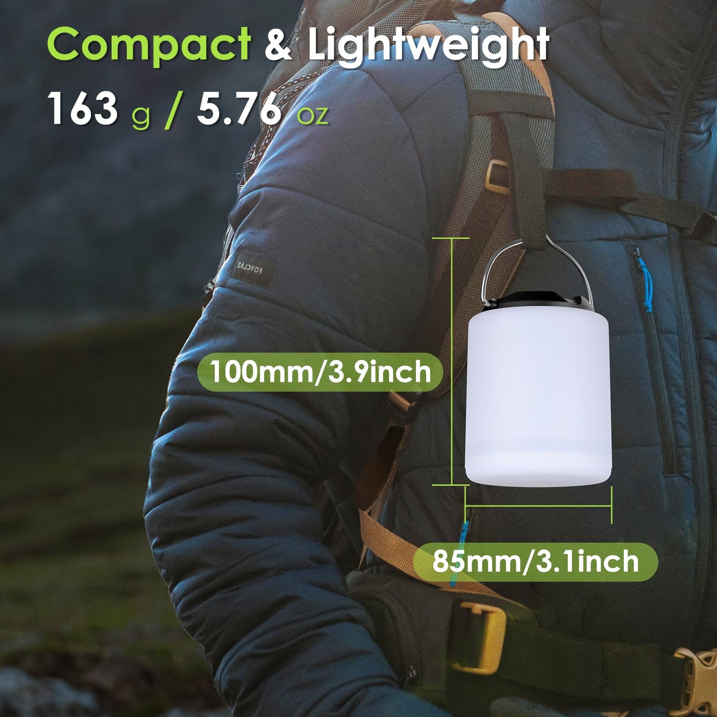 BOBKID LED Camping Lantern, Rechargeable Camping Light, 4 Modes Outdoor Flashlights Lanterns with 1000LM, Water Resistant Portable Emergency Camp Light for Hurricane Hiking Survival Kits - Black