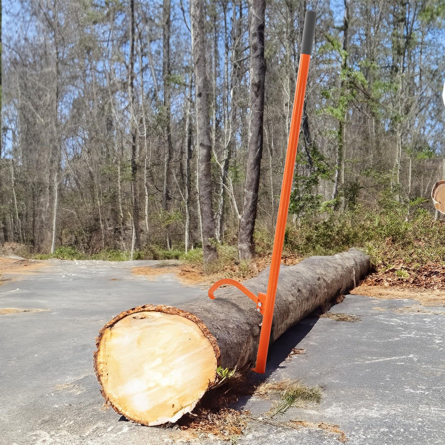 VEVOR 59'' Felled Cant Hook Logging Tool, Adjustable Heavy Duty Steel Log Roller, Log Lifter Timber Jack with Rubber Grip, Forestry Logging Tools for Lifting and Handling Logs up to 32" Dia
