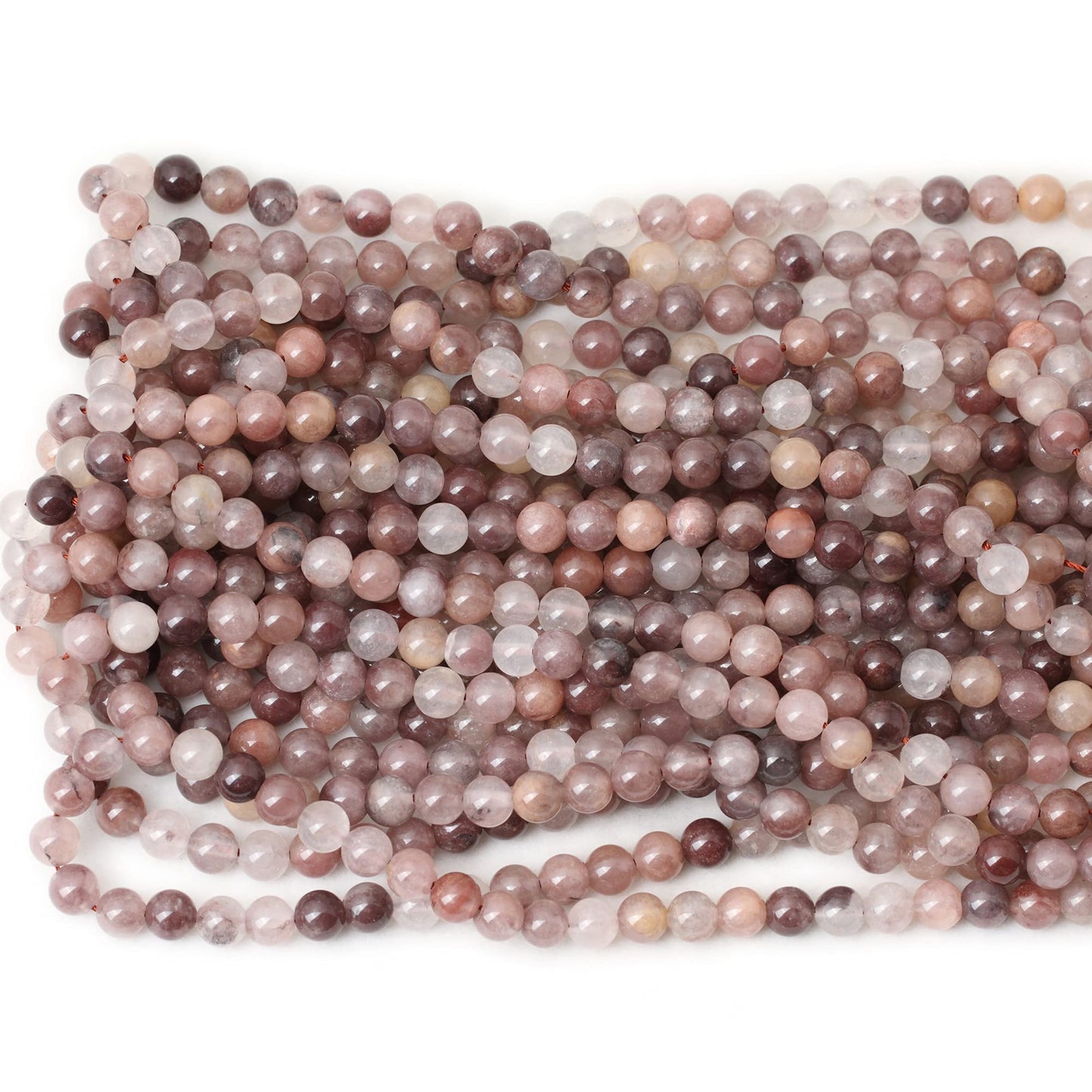 CHEAVIAN 60PCS 6mm Natural Pruple Berry Quartzite Crystal Round Loose Beads for Jewelry Making 1 Strand 15"