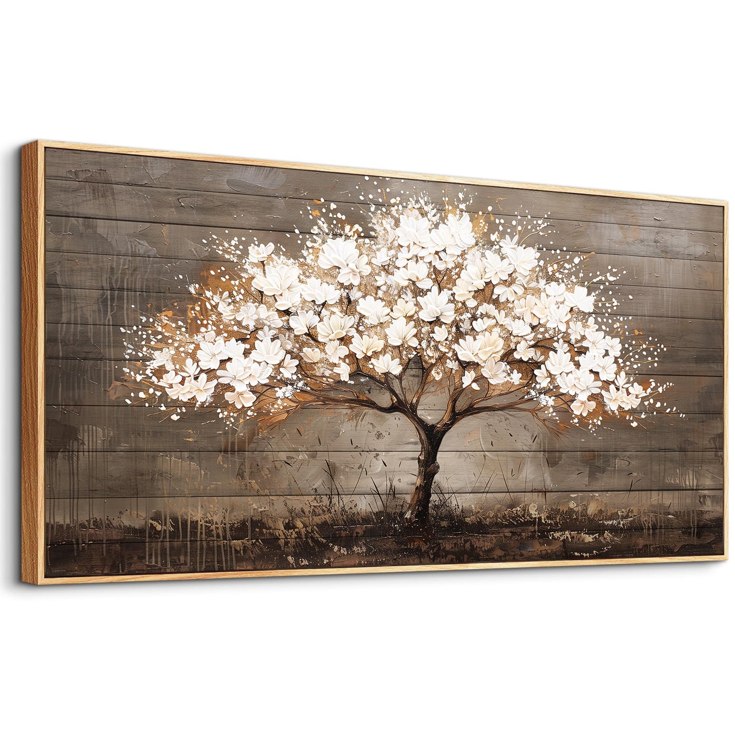 Wapluam Tree Of Life Wall Art,Neutral Abstract Canvas Painting Art Prints,Framed Wall Art,Wall Decor For Living Room,Nature Plant Modern Pictures For Bedroom Bathroom Dining Room Office Artwork 20x40