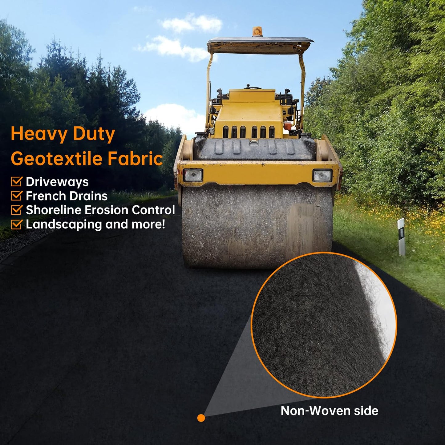 AMAGABELI GARDEN & HOME 4ft x 100ft Weed Barrier Landscape Fabric 5.8oz Garden Cloth Heavy Duty Weed Control Blocker Mat Gardening Ground Cover Durable Woven Geotextile Fabric Driveway Underlayment