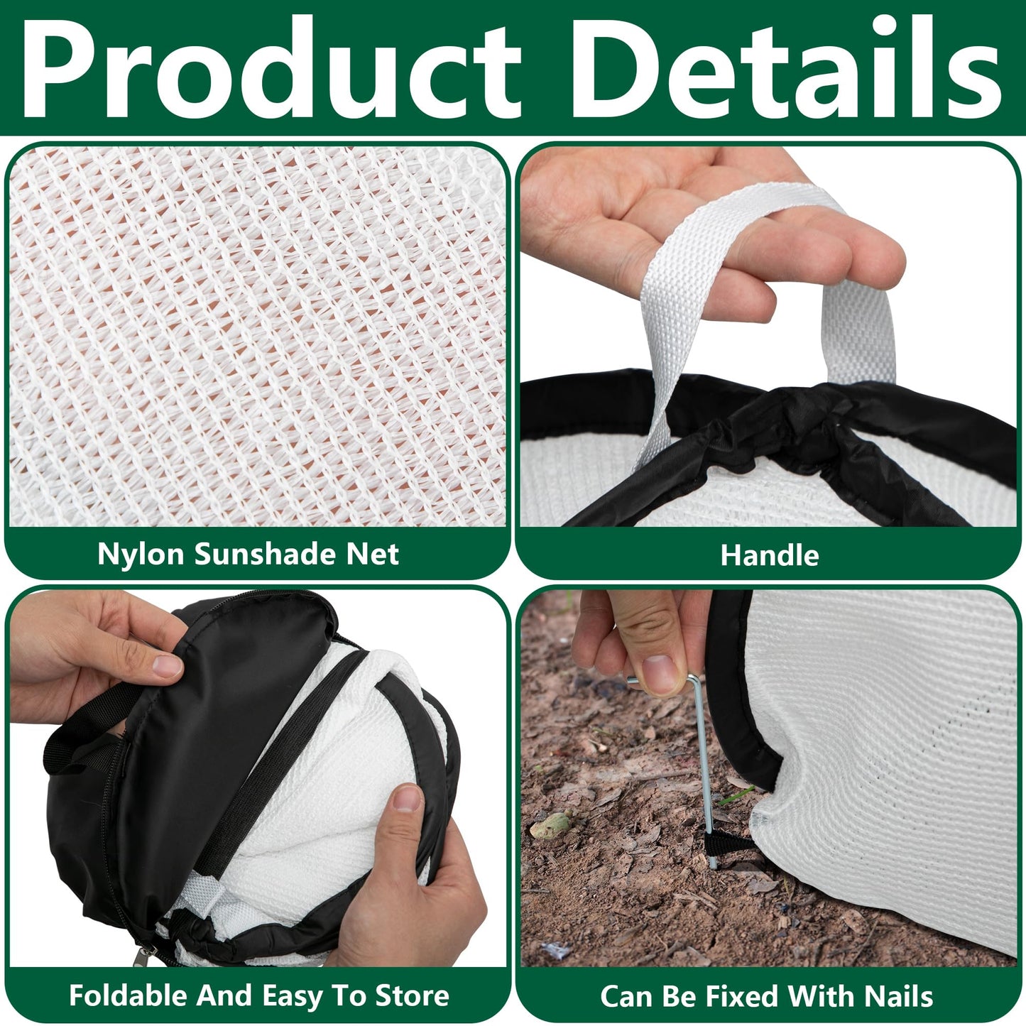 DECOHS 2 Pcs White Pop Up Plant Shade Cover Tent, 22 x 22 x 22 Inch Garden Sunshade Cloth Sun Protection Tent, Sunblock Plant Cover Net with Stakes for Outdoor Plants Flower Potted