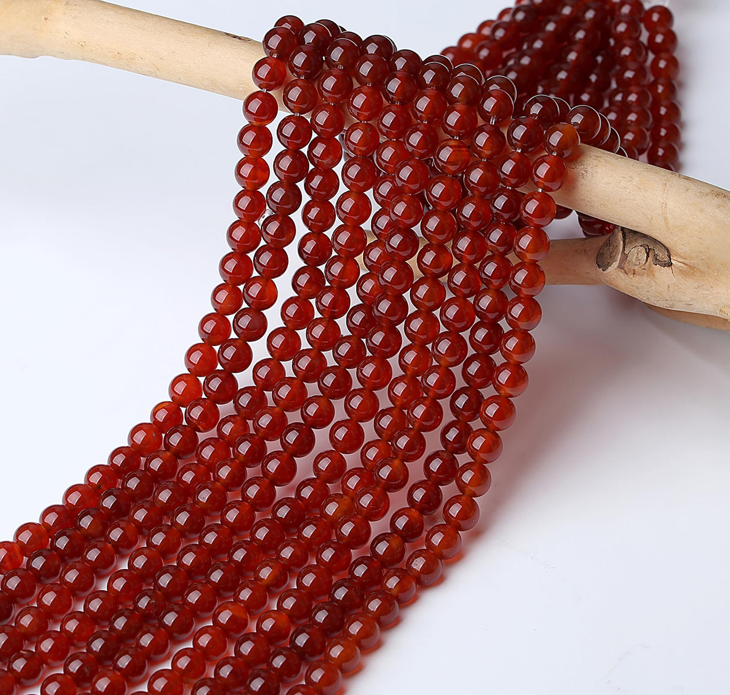 NUKAYAI Natural Carnelian Beads 100Pcs 8mm Red Crystal Beads Loose DIY Round Stone Bead for Bracelet Necklace Earrings Making