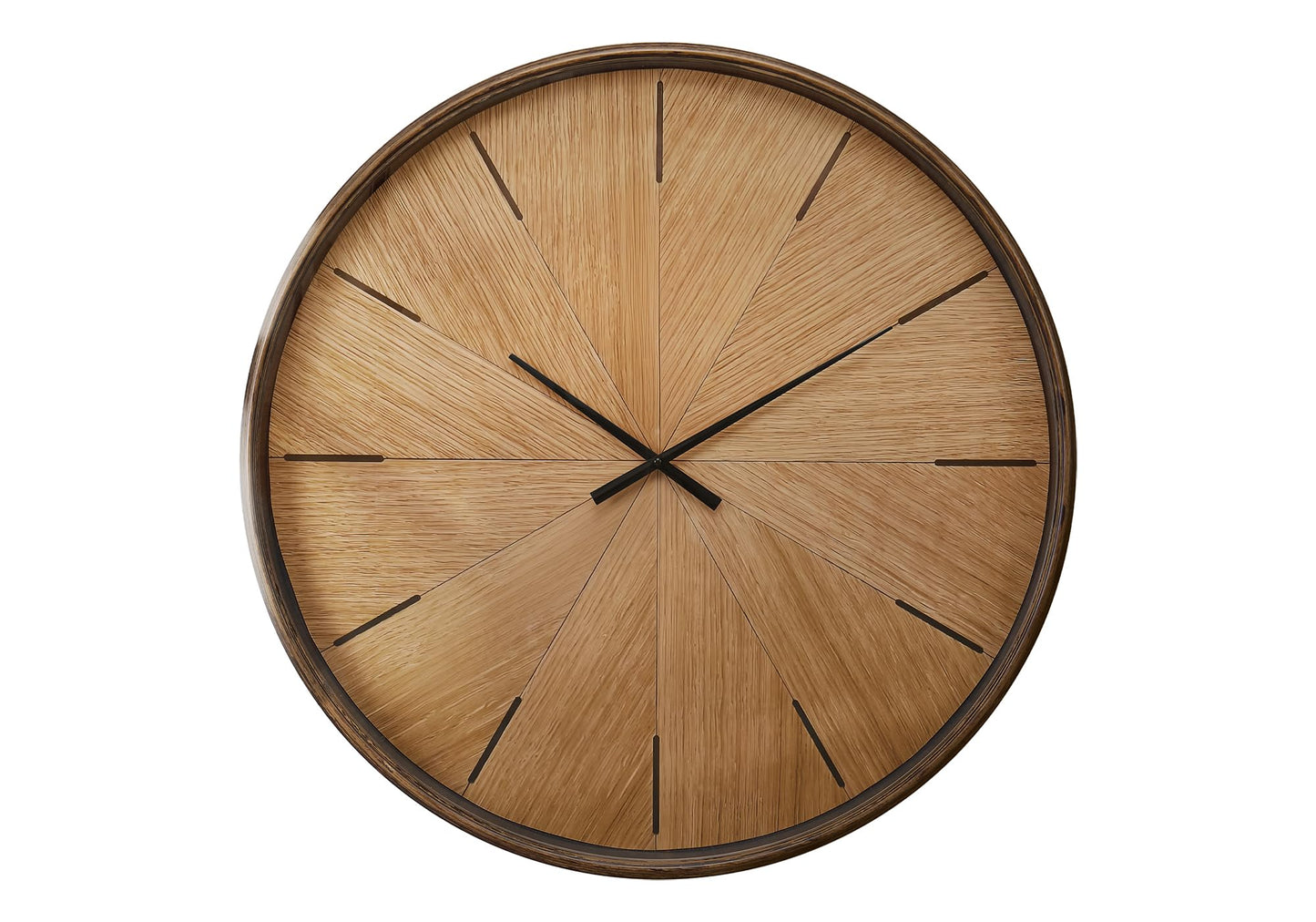 Monarch Specialties I 9022 Clocks, 30" Round, Large Oversized, Wall Clock, Brown, Modern, Contemporary