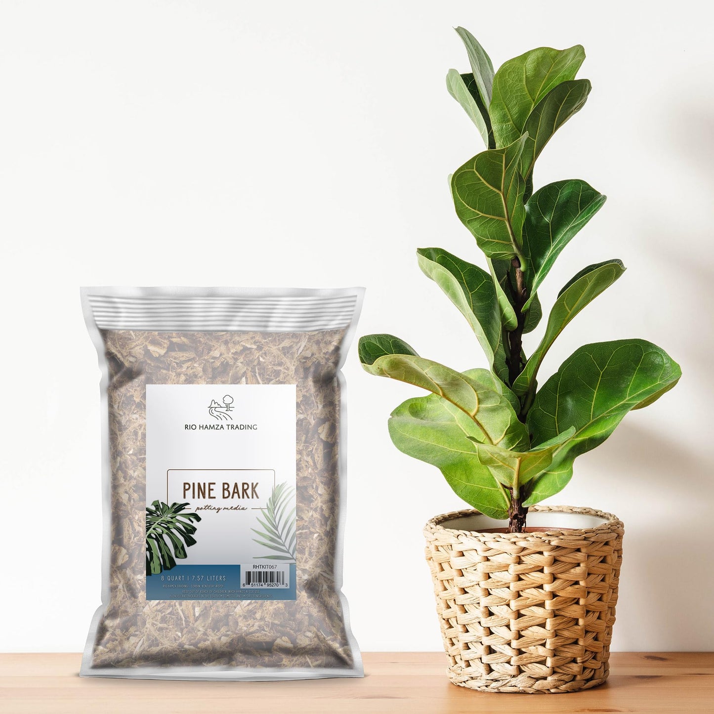 100% Natural Pine Bark Mulch Nuggets (8 Quarts), Small Mulch Chips for Indoor/Outdoor Container Gardening, Ideal for Soil Supplement, Houseplant Mulch