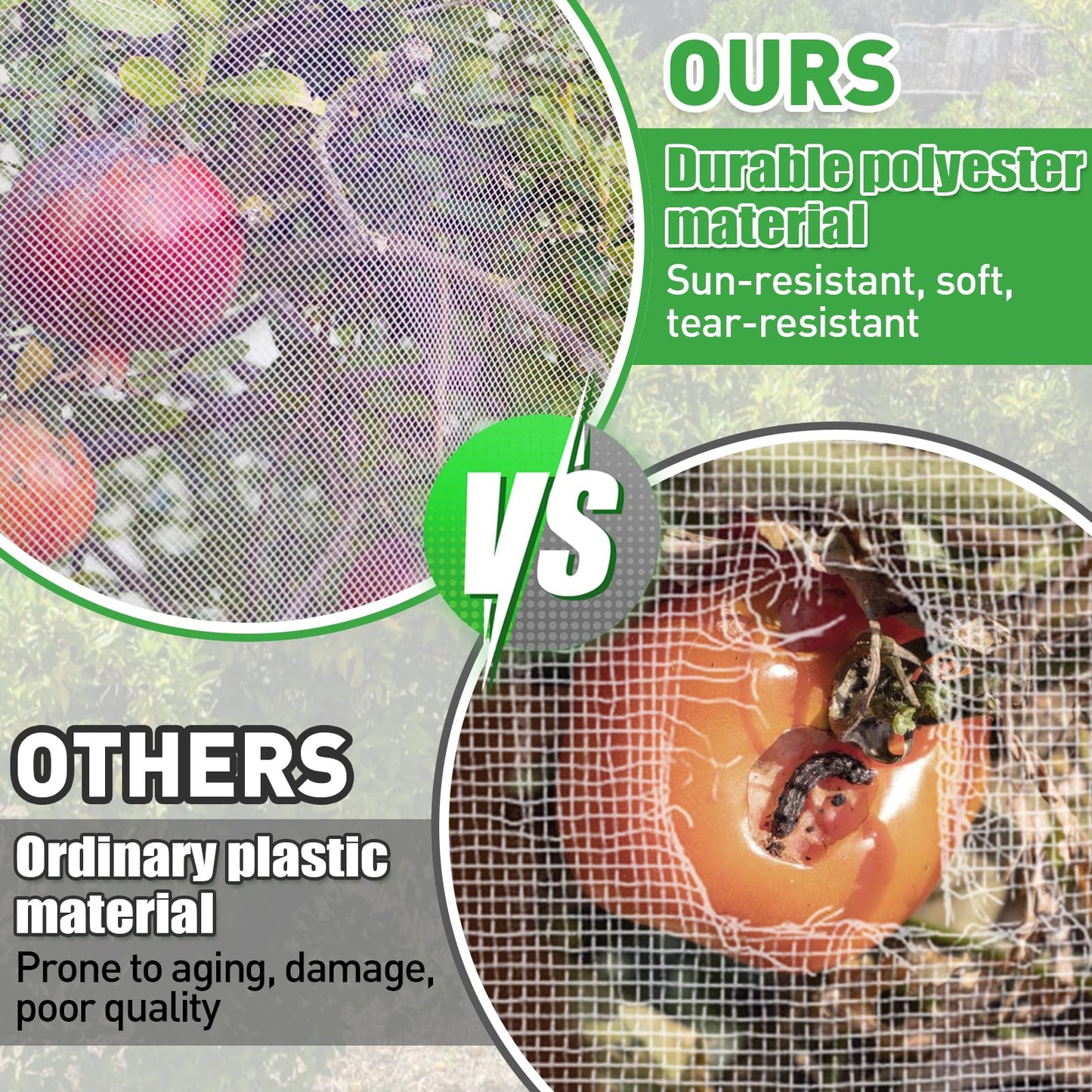 6 Pack Insect Bird Netting Cover - 3.3x5FT Garden Netting Blueberry Bushes Plant Covers with Drawstring, Fine Mesh Fruit Tree Net for Protecting Lemon Orange from Barrier Squirrel Deer