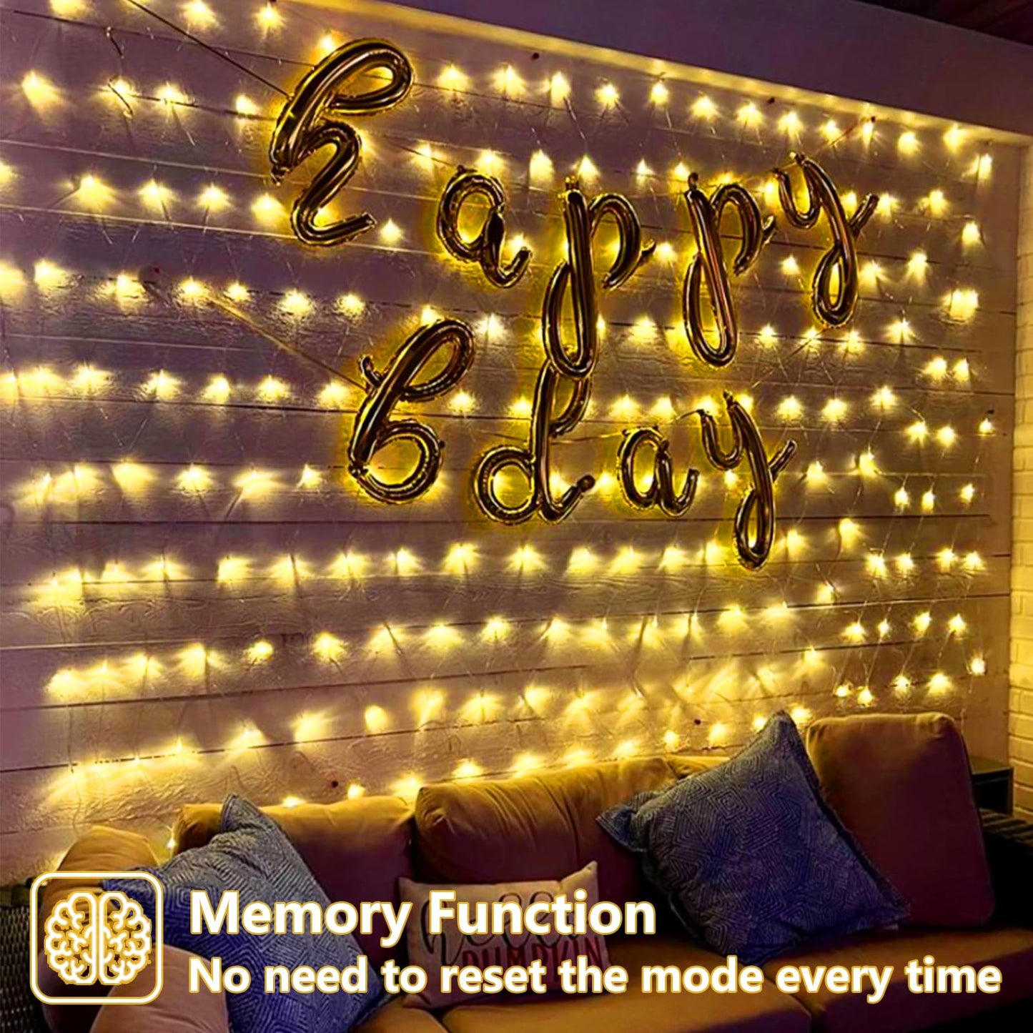 YEGUO Net Lights Outdoor Mesh Lights, 12ft x 5ft 360 LED Warm White Valentines Light Outdoor Waterproof, 8 Modes Connectable Clear Wire Christmas Bush Light Plug in