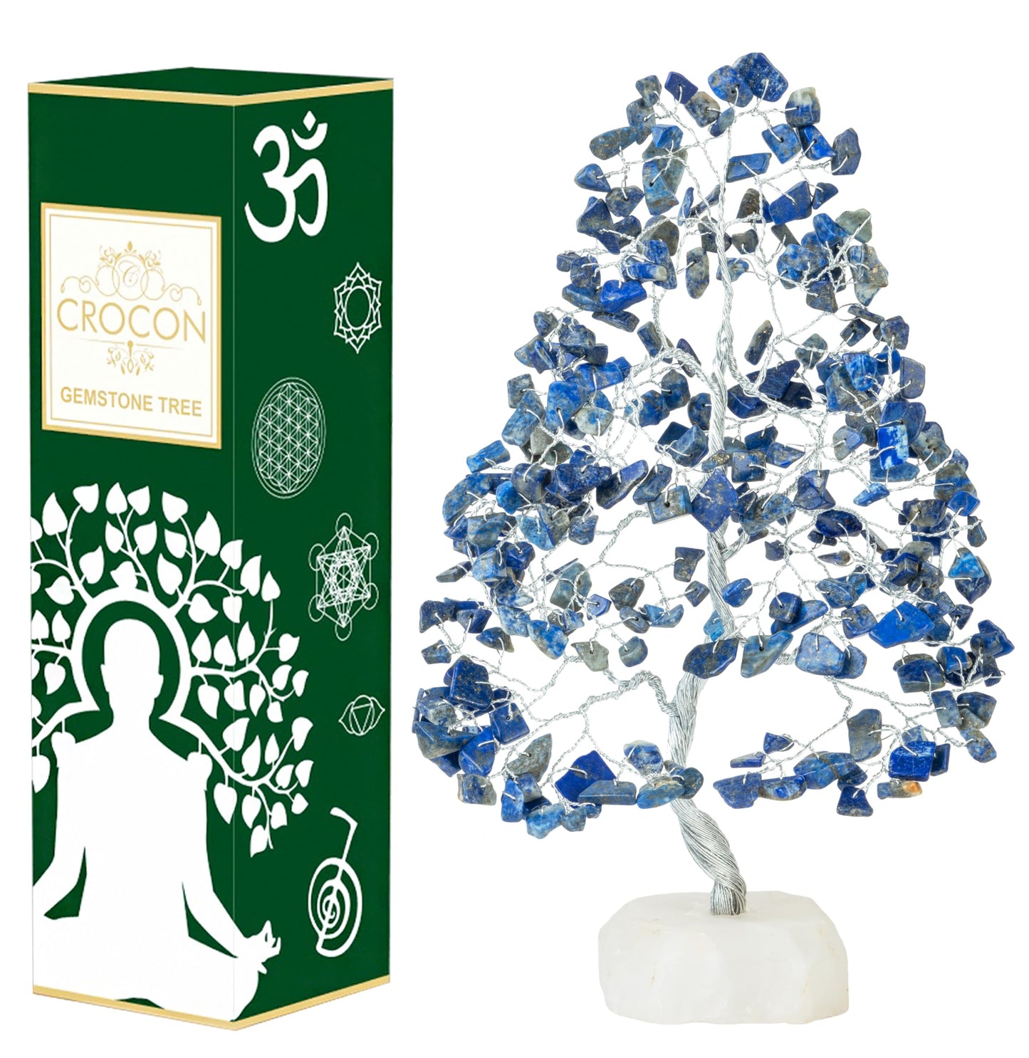 Crocon® Lapis Lazuli Crystals Tree of Life, Birthday Gifts for Women, Men & Friends, Crystals & Healing Stones, Home Decor, Money Tree, Gift Ideas, House Warming Gifts New Home for Men & Boyfriend