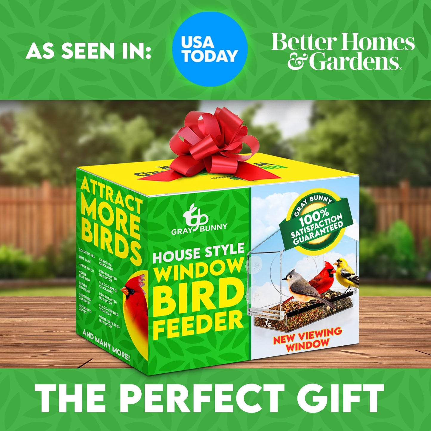 Window Bird Feeder with Strong Suction Cups - Gifts for Grandma Bird Watching Gifts for Grandpa Backyard Birding (Large House)