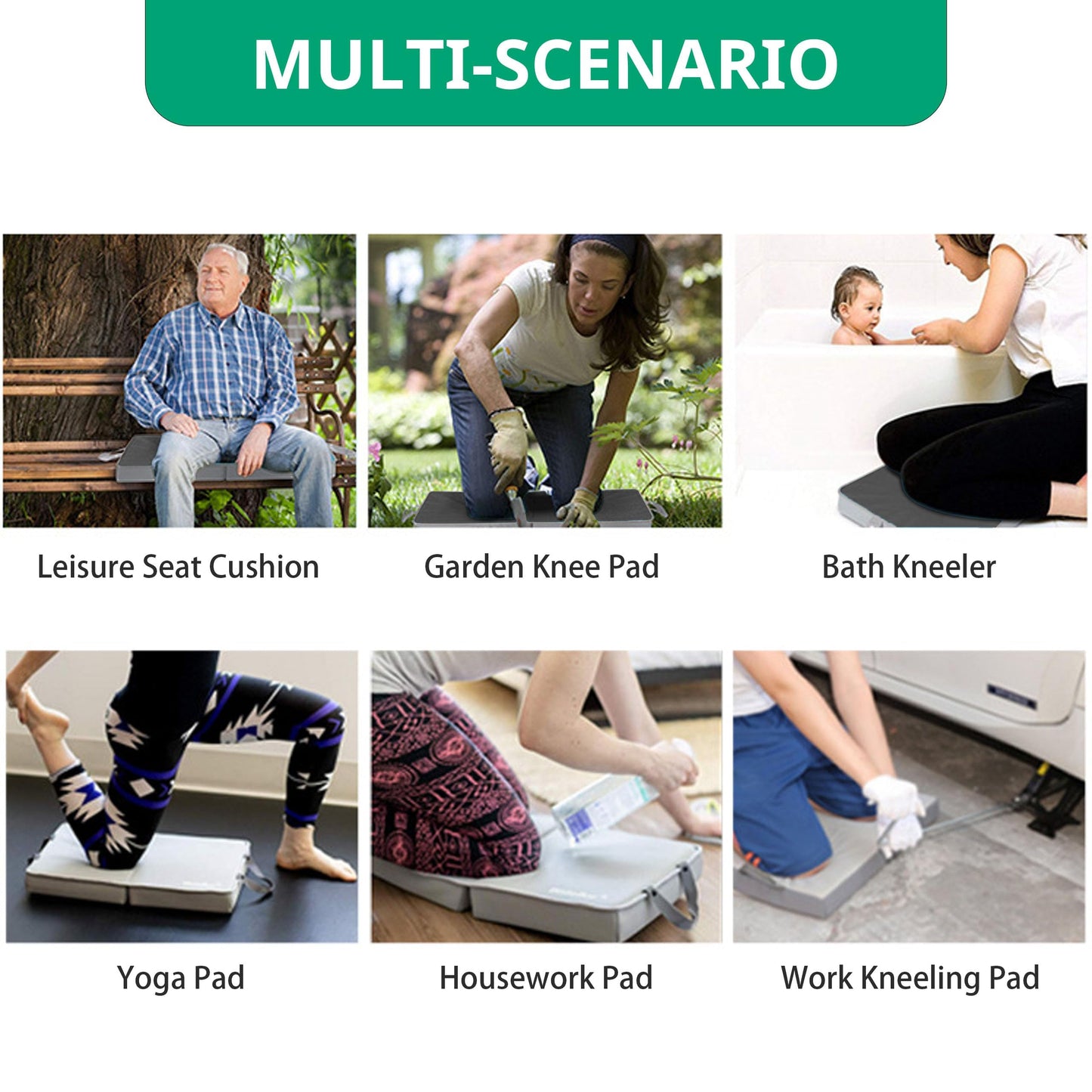 OFiSEXPT Gardening Knee Pads, Large Knee Pads for Gardening, Kneeler Pad, Thick Garden Knee Pad,Repairing-Floor Knees Mat for Prayer, Fitness, Yoga, Gym & Pilates (Gray)
