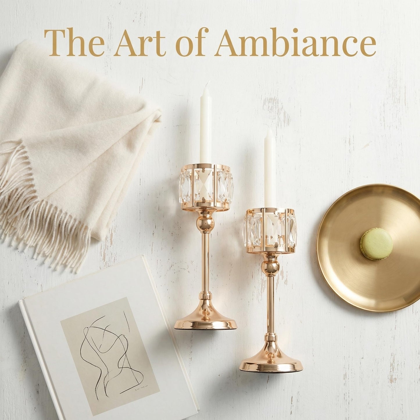 Crystal Tealight Candle Holders,Votive Candle Stands Wedding centerpieces for Tables Crystal Candlestick，Centerpiece Table Decorations (Gold, 3 Sets(9 Pcs))