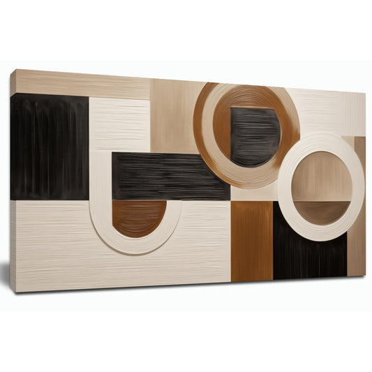 Tarfupth Brown Abstract Wall Art for Living Room Large Black Boho Geometric Modern Minimalist Canvas Prints Artwork for Bedroom Office Kitchen Ready to Hang 20x40 Inch