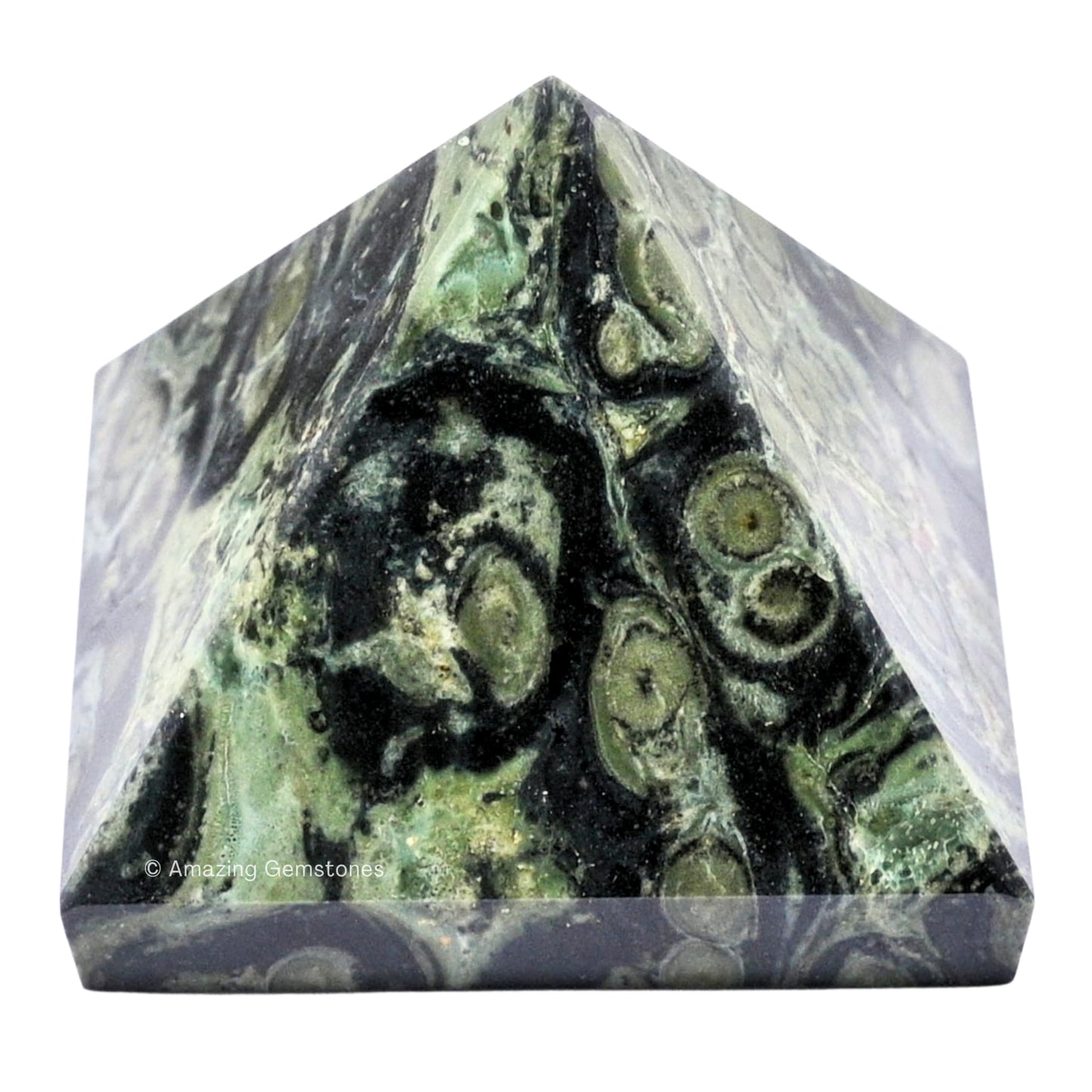 Amazing Gemstone Kambaba Jasper Pyramid Crystal Healing Stones - 2" Great Pyramid Figurine of Natural Stone Pyramid for Meditation, Reiki, Chakra Balancing and Crystal Pyramids Grid