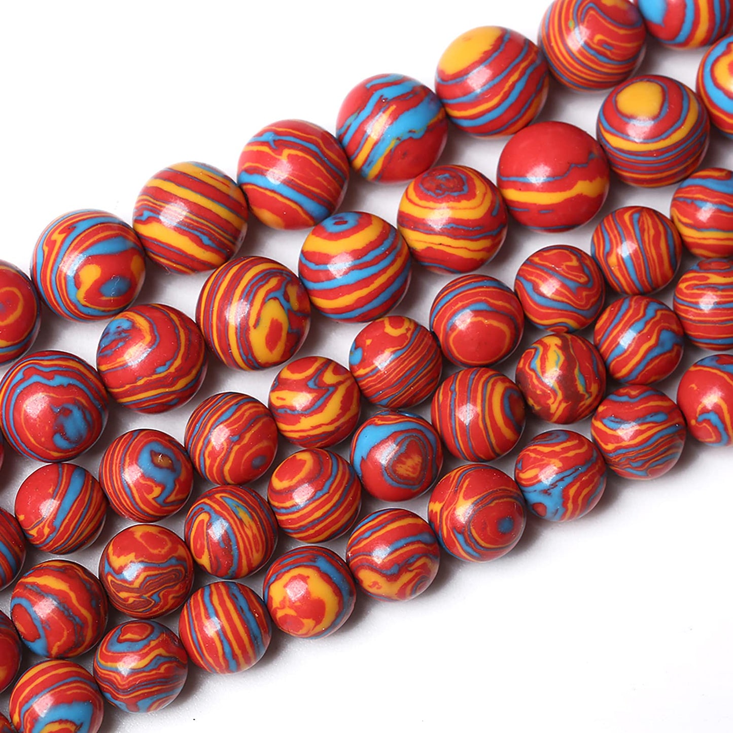 38PCS 10mm Natural Orange Malachite Beads Round Loose Stone Beads for Jewelry Making DIY Bracelet Necklace 15 Inch,Energy Stone Healing Power
