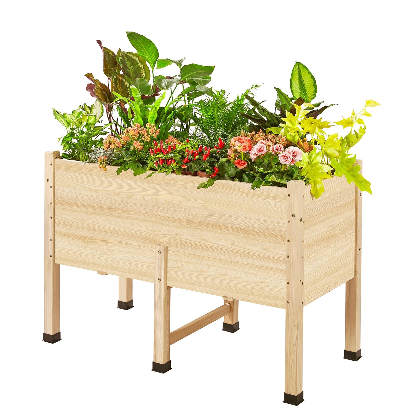 AMERLIFE 4x2 Ft Raised Garden Bed - Features Legs, Drainage Holes, 16 Inch Depth Ideal for Vegetables, Flowers, Herbs, Elevated Wood Planter Box for Balcony, Patio, and Backyard, Easy Assembly