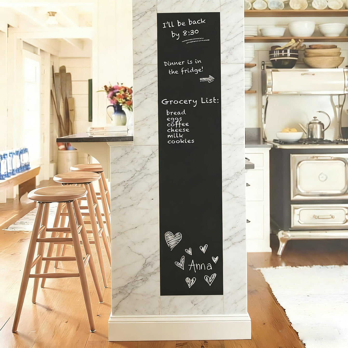 AZOI Chalkboard Wall Stickers Blackboard Wall Decals Self Adhesive Removable Reusable Erasable Chalkboard Wallpaper for Kids Home Office