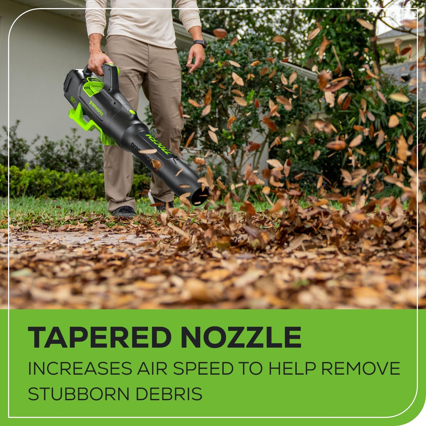 Greenworks 80V (770 CFM/190 MPH) Brushless Cordless Leaf Blower, Commercial-Grade Power for Autumn Leaf Composting, Spring Pollen Cleanup and Post-Snow Debris, Includes 4.0Ah Battery & Rapid Charger