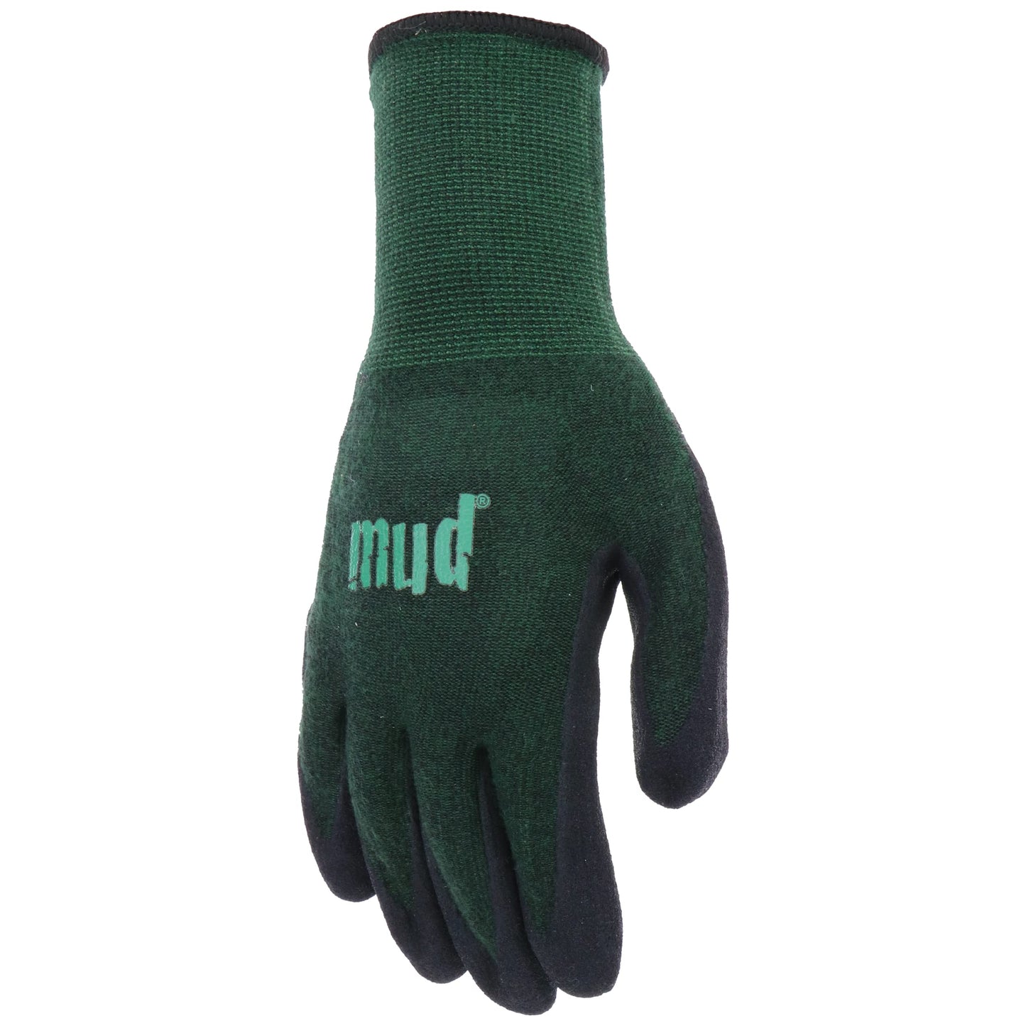 MUD Bamboo Flex Garden Gloves, Moisture-Wicking & UV Protection Polyurethane/Nitrile Coated, Enhanced Grip, Puncture Resistant, Green/Black, Large (SM7197G/LXL)
