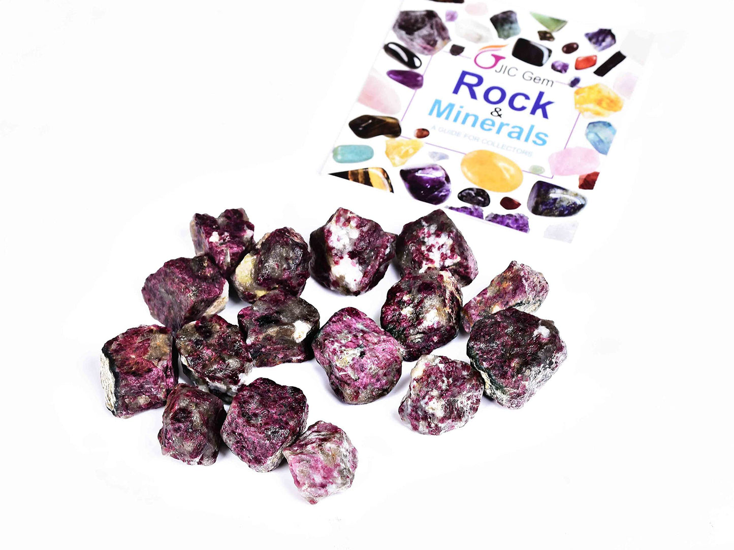 JIC Gem 12-16Pcs 0.7 Lbs irregular shape unpolished raw Madagascar natural Pink Tourmaline Quartz Crystals and Healing Stones,0.32KG Gemstone Crystal Bulk rough Stones