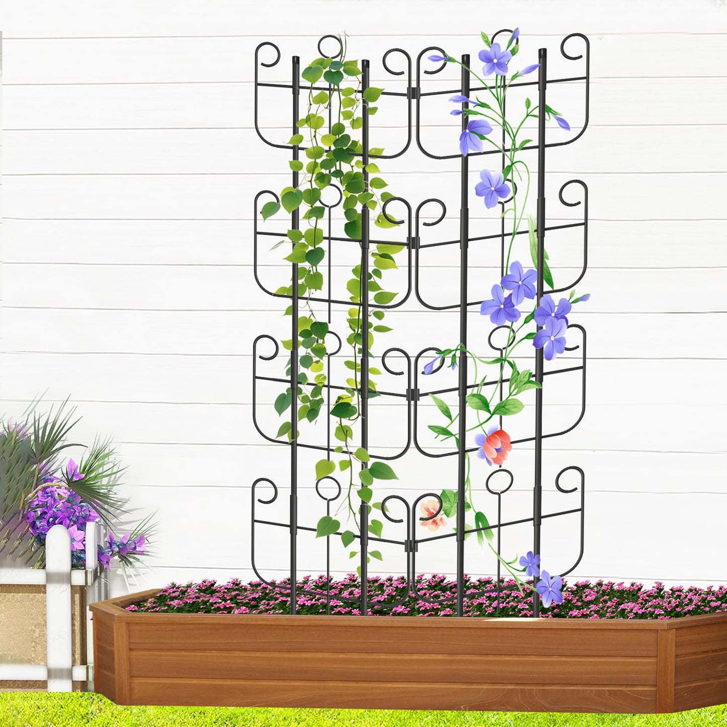 Trellis for Climbing Plants Indoor, Expandable Heavy-Duty Metal Trellis for Potted Plants Outdoor, Flowers Vine Ivy, Sturdy Houseplant Pothos Plant Climber Support, 8 Pack