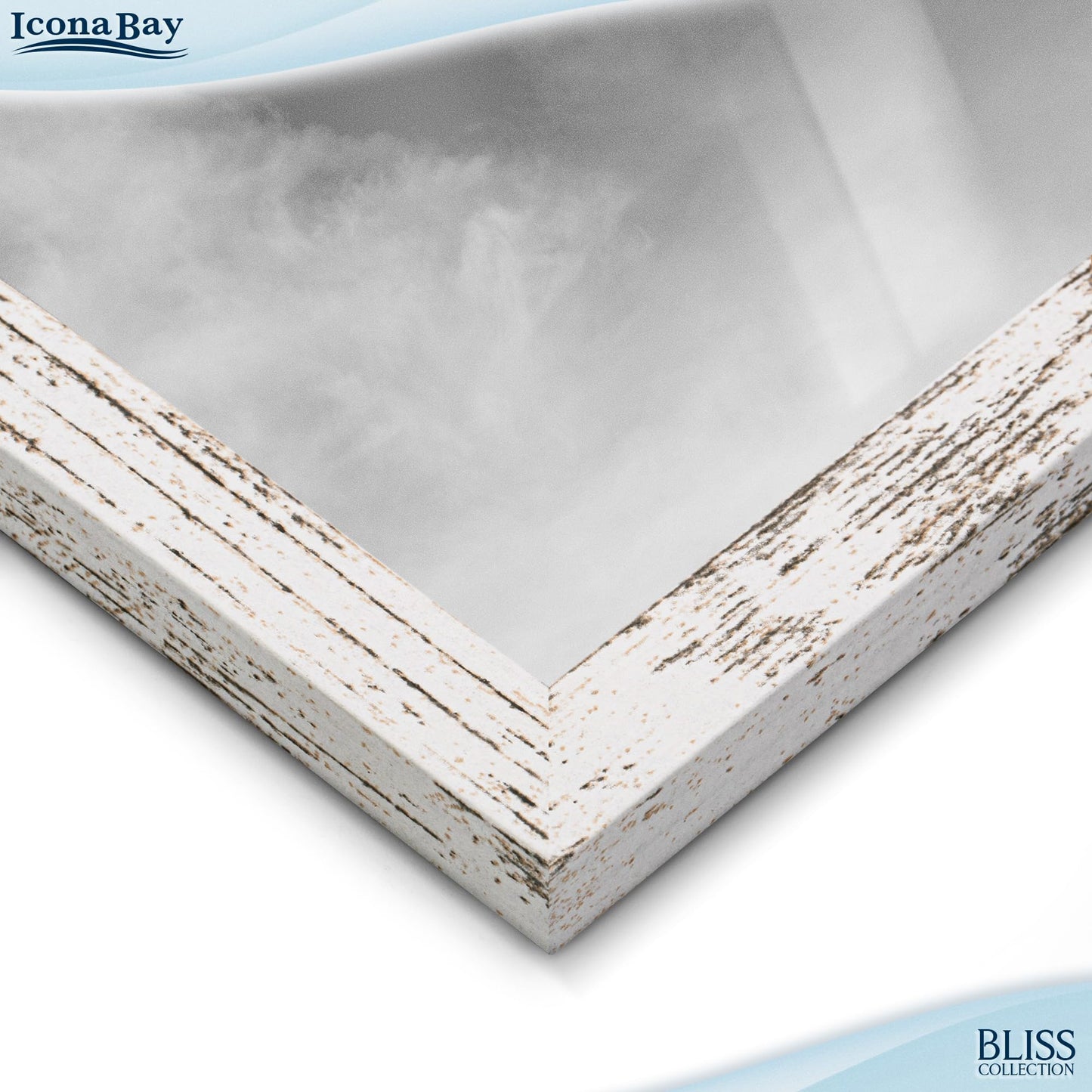 Icona Bay - 4x6 Wall Hanging Picture Frames Collage with 8 Openings - Distressed White, 2 Pack - Casual Style Engineered Wood Frames - Wall Mount Only - Bliss Collection