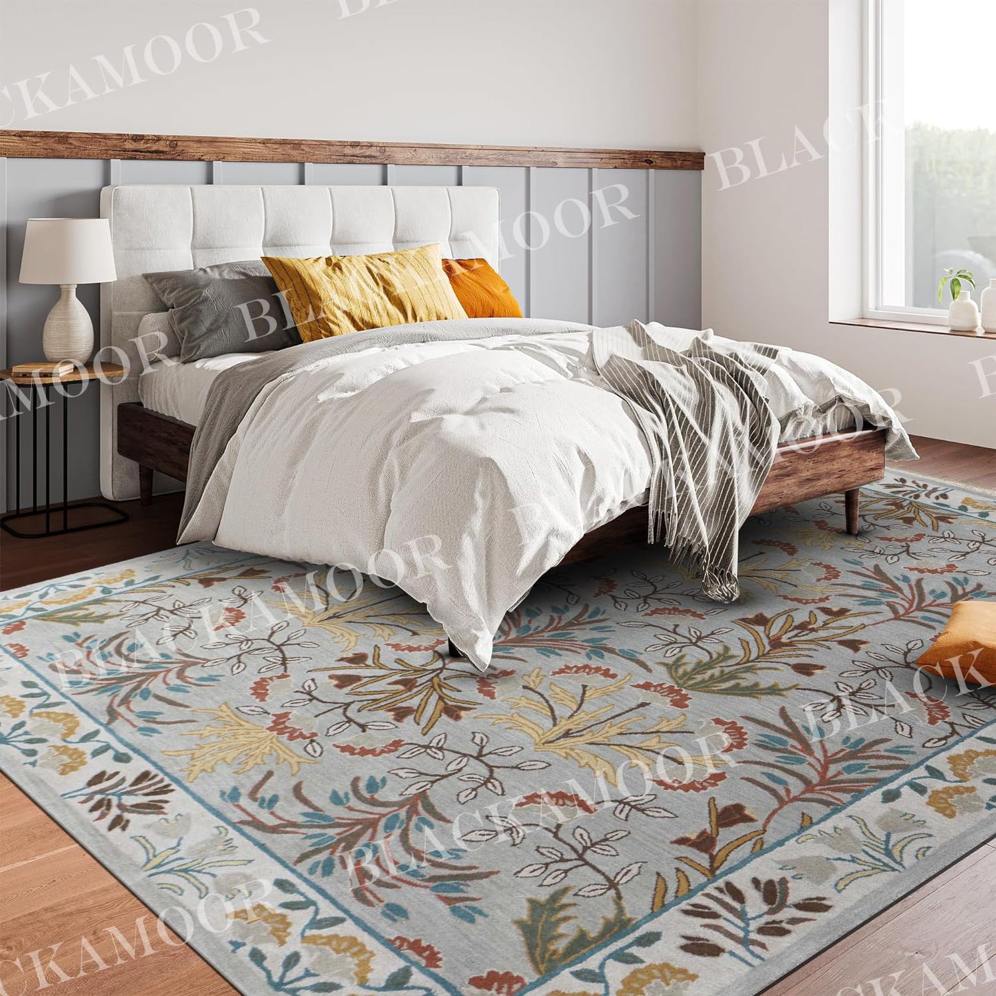Isabel Handmade Wool Tufted Area Rug | Unique Traditional Adeline Gray Jaipuri Design, Thick & Soft Carpet | Perfect for Living Room, Bedroom Decor (3' X 5')