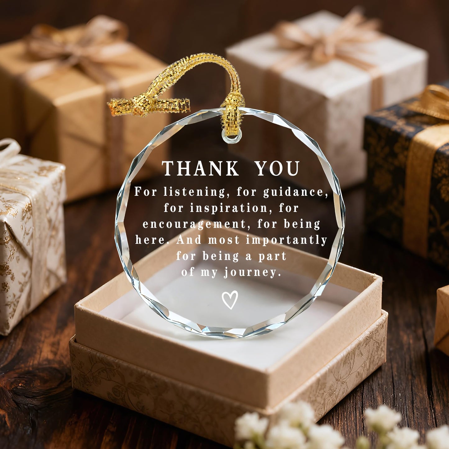 Thank You Keepsake, Thank You Gift, Crystal Christmas Ornament, Coworker Gift, Gifts to Say Thanks, Gifts for Friend, Bridesmaid, Mum & Teacher