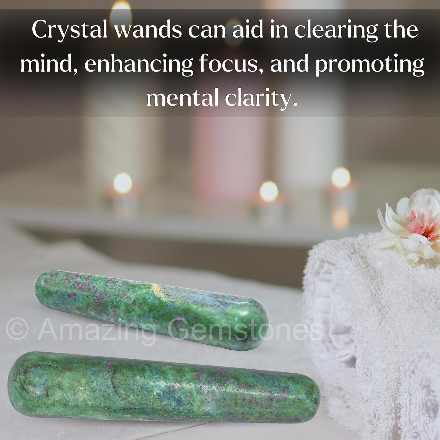 Amazing Gemstone Ruby Fuchsite Crystal Wand Massage Stick - Pelvic Wand Gua Sha for Adults - Crystals and Healing Stones Massage Wands for Adults Gifts (Smooth)