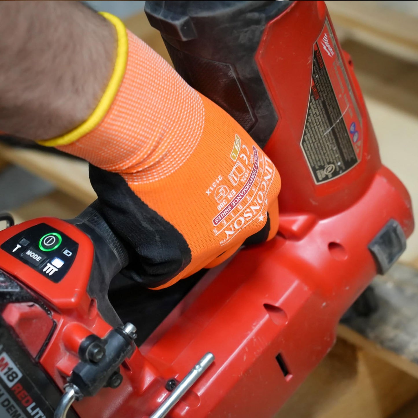 linconson 12 Pack Safety Performance Series Construction Mechanics Work Gloves (XL (Pack of 12), Orange)
