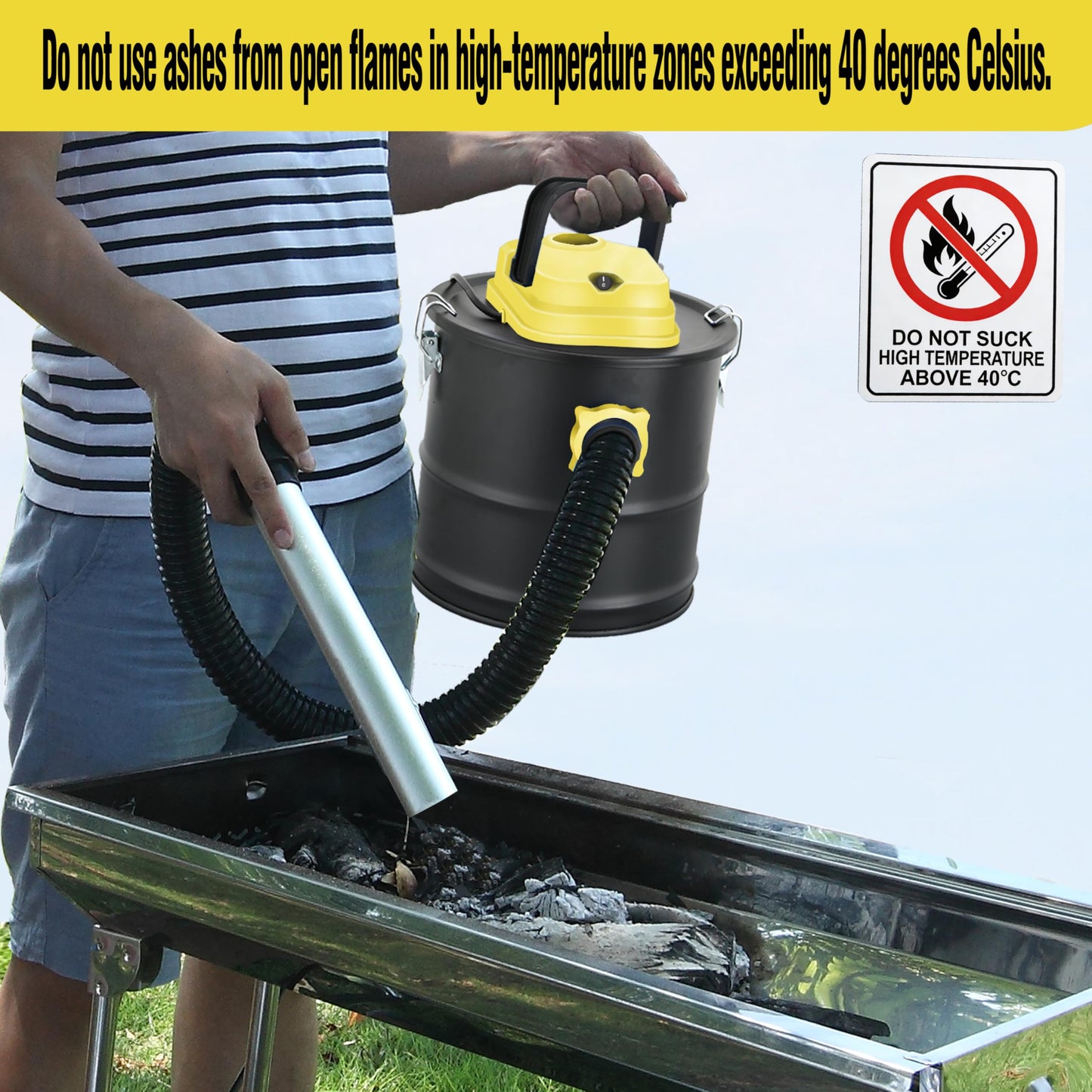 SIPPON Ash Vacuum Cleaner, Pellet Stove Vacuum Cleaner with Wheeled Base & Blower Function, 800W Powerful Suction 2.6 Gallon All-in-One Ash Vacuum for Fireplaces, Pellet Stoves