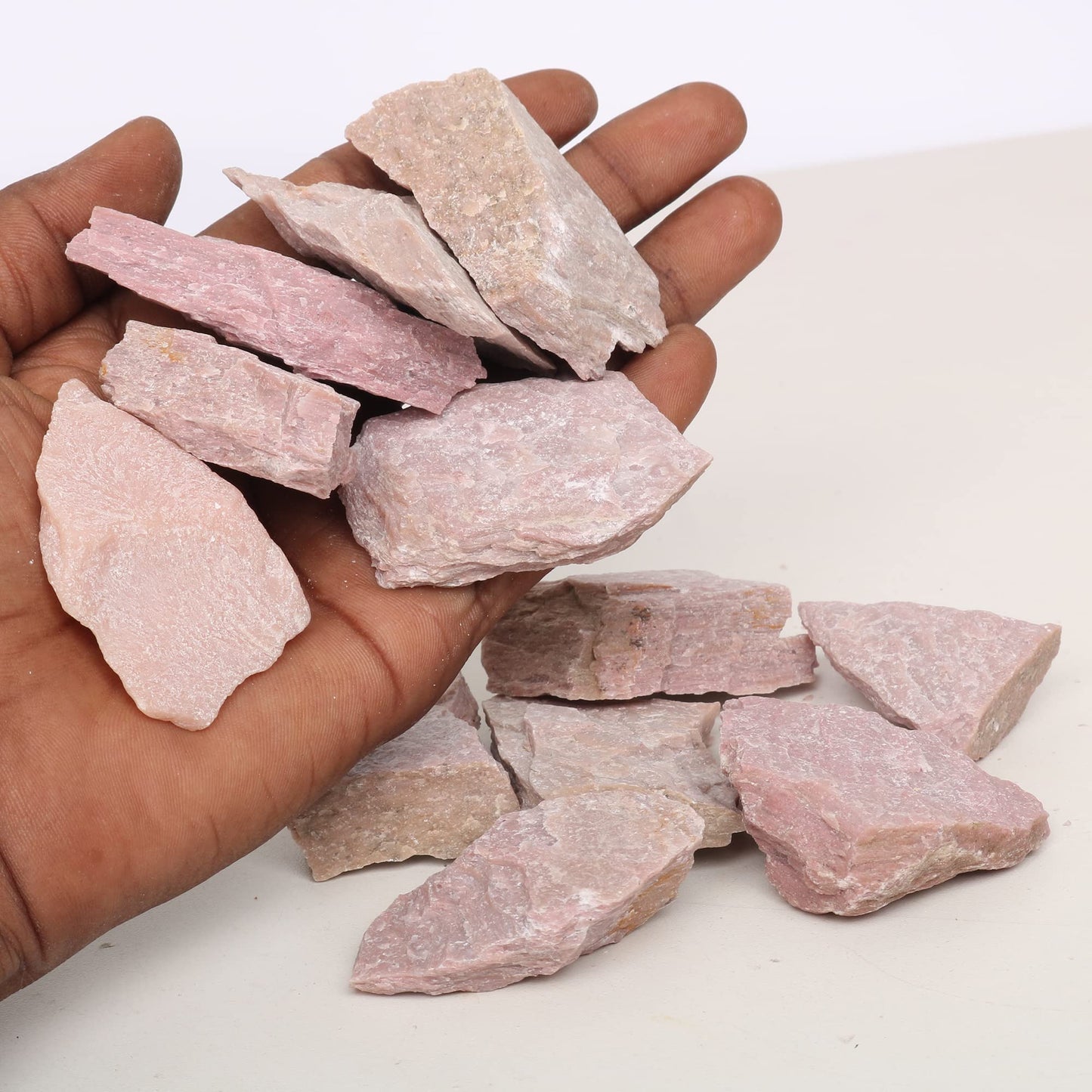 REAL-GEMS Natural Raw Healing Crystals Rough Stones for Tumbling, Cabbing, Polishing, Wire Wrapping, Wicca & Reiki Crystal Healing, Mix Gemstones,7 Chakra (Natural Calcy)
