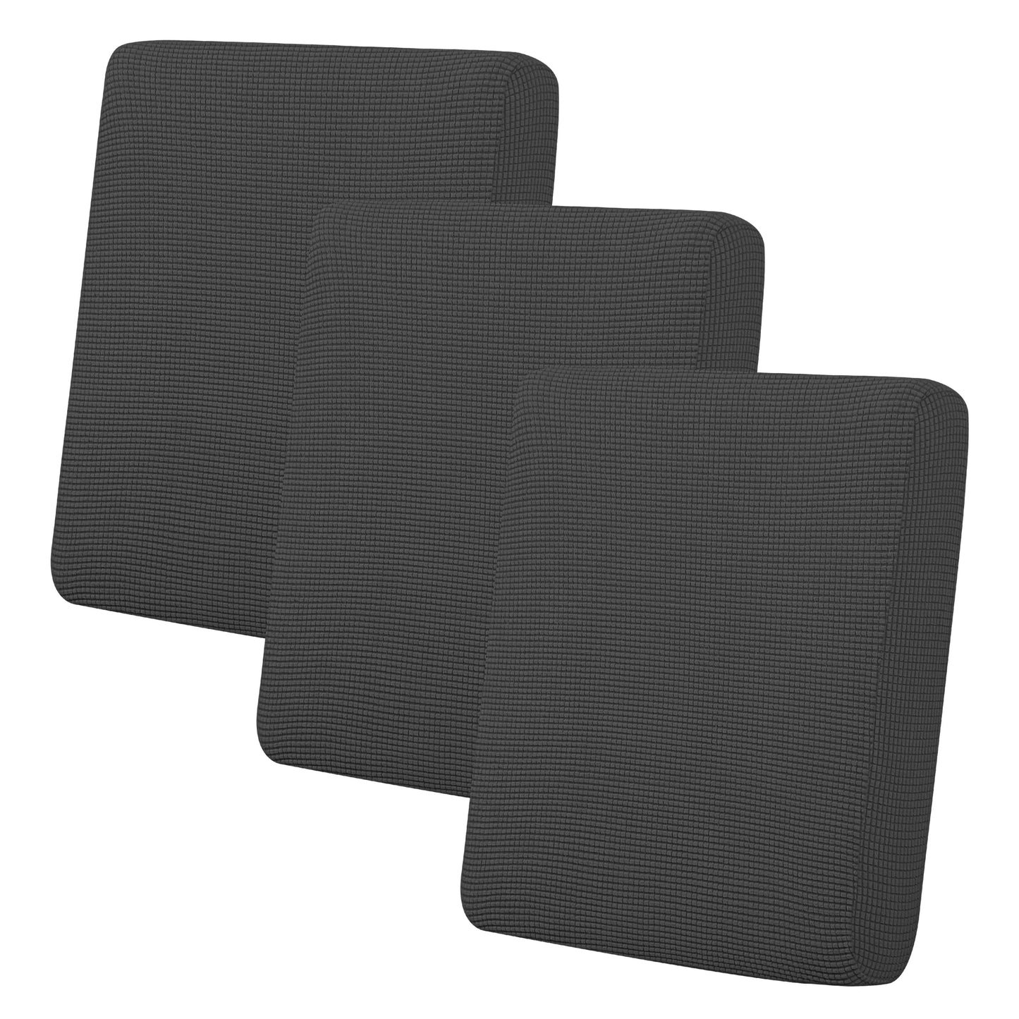 Easy-Going Stretch Individual Chair Couch Cushion Cover Sofa Cushion Furniture Protector Sofa slipcover Soft Flexibility with Elastic Bottom (3-Piece Sofa Cushion Cover, Dark Gray)