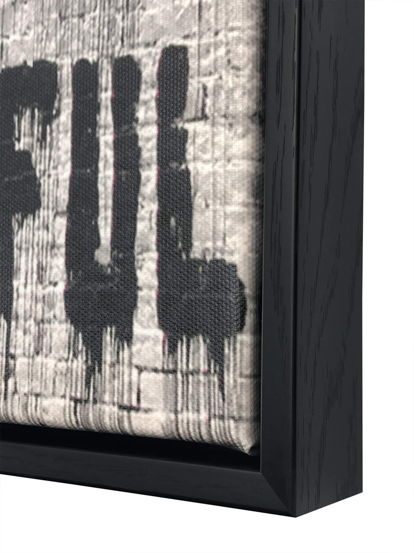 Wieco Art Framed Wall Art Canvas Prints of Banksy Life is Beautiful Abstract Artwork for Wall Decor Room Decorations Black Frame