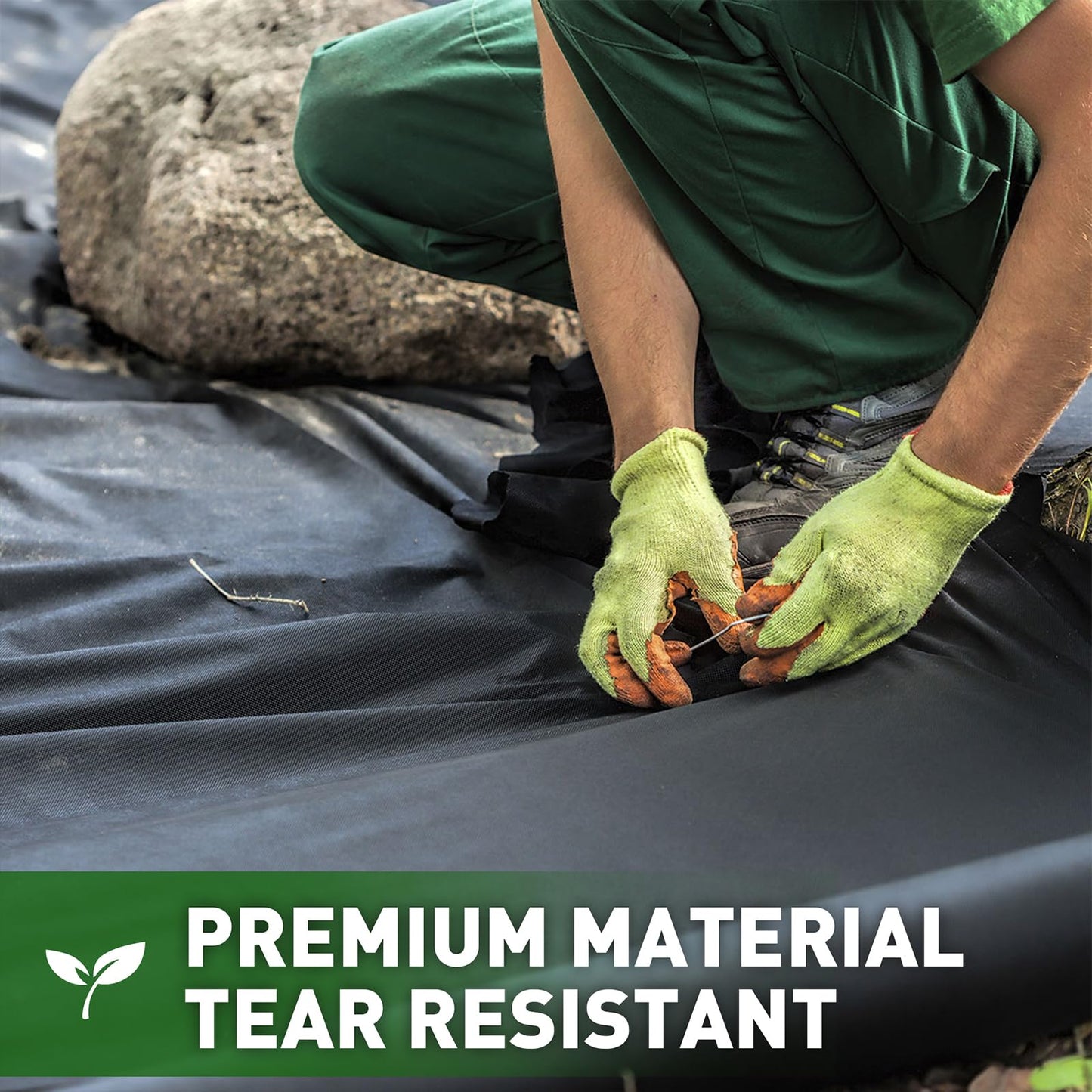 HOOPLE 3ftx180ft Heavy Duty Weed Barrier Landscape Fabric, Non Woven Geotextile Fabric for Weed Control, Driveways & Gardens | Commercial Grade Ground Cover with High Permeability, Cut to Size by Yard
