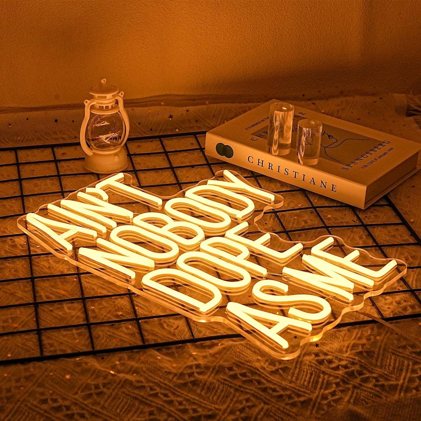 LLNEOX Ain't Nobody Dope As Me Neon Sign Warm White Letter Neon Light for Wall Decor Dimmable Motivational LED Sign for Bedroom Bar Gym Office Home Party