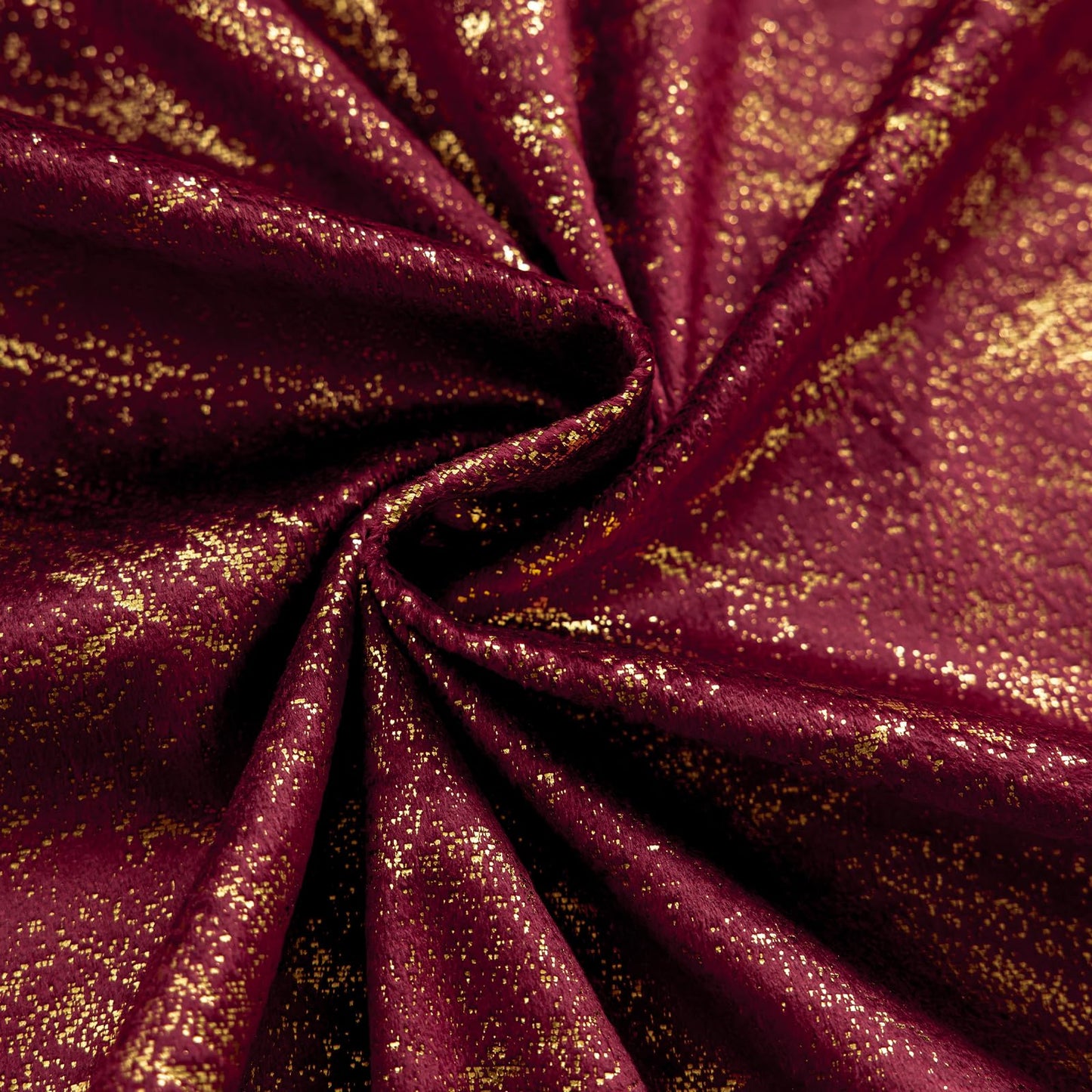 Luxury Burgundy Velvet Curtains for Living Room Bedroom Christmas Red and Gold Blackout Curtains 84 Inches 2 Panels Modern Gold Foil Print Noise Reducing Drapes Grommet Window Treatments, Burgundy